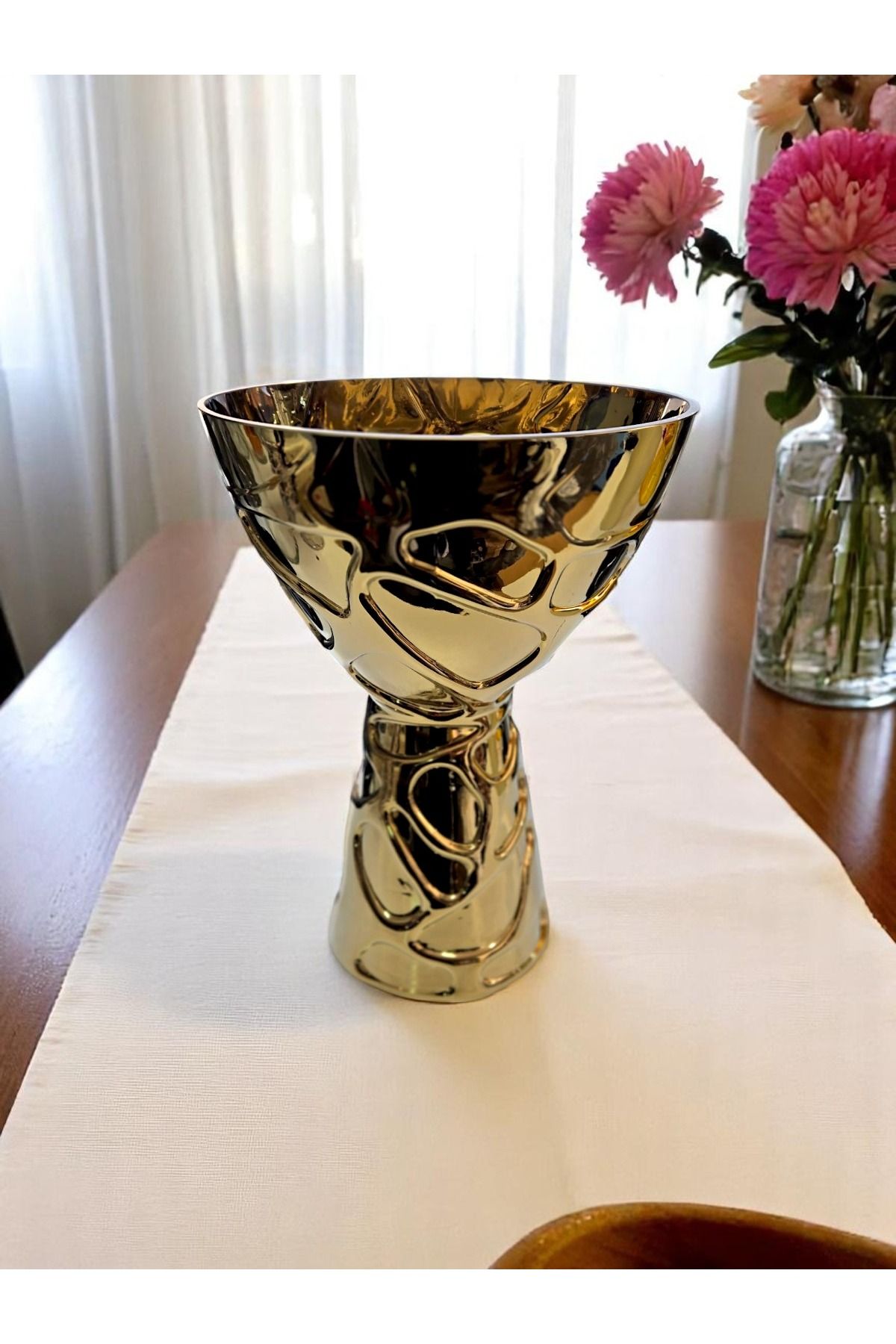 Akden Kristal KRİSTAL EL İŞÇİLİĞİ GOLD VAZO