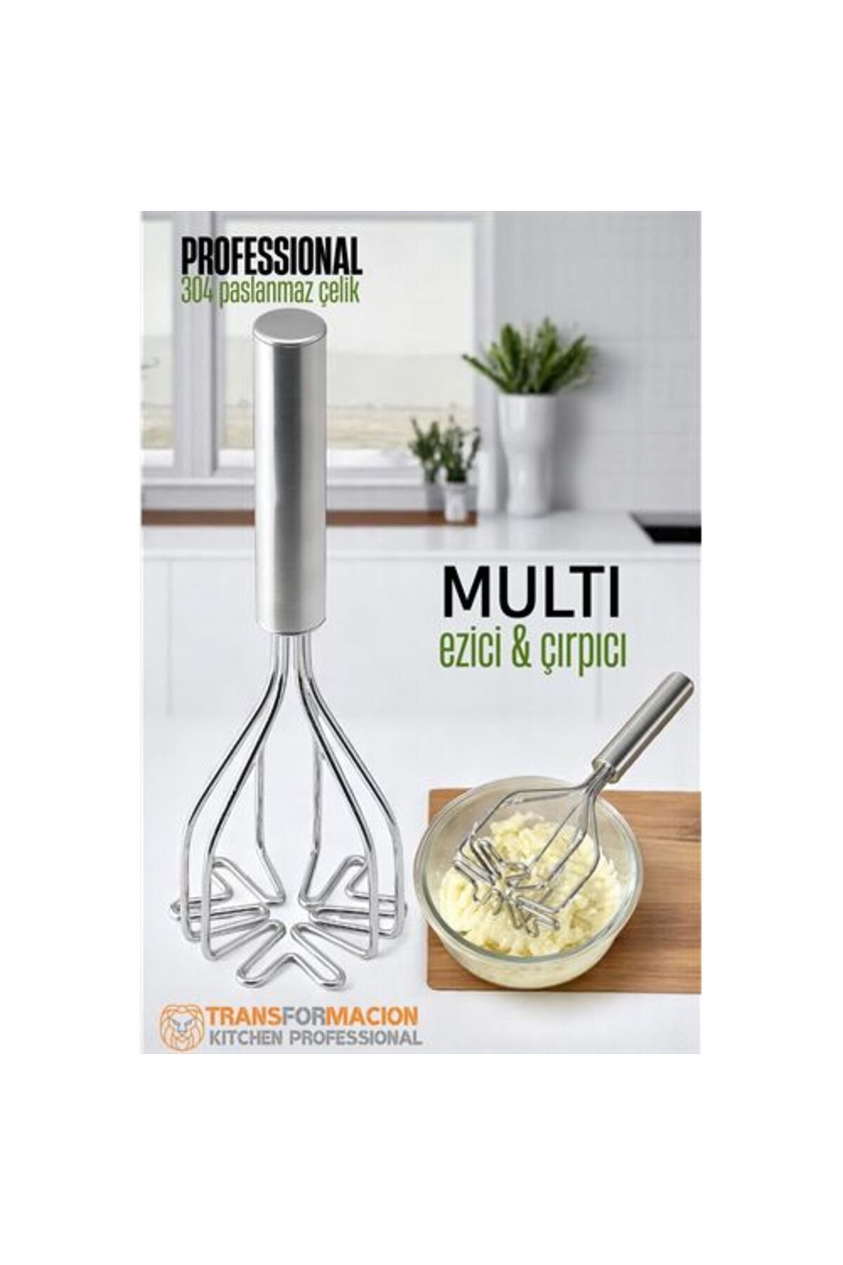 Findit Modacar Patates Ezici Profesyonel 304 Paslanmaz Çelik Havuç Muz Avokado Ezici