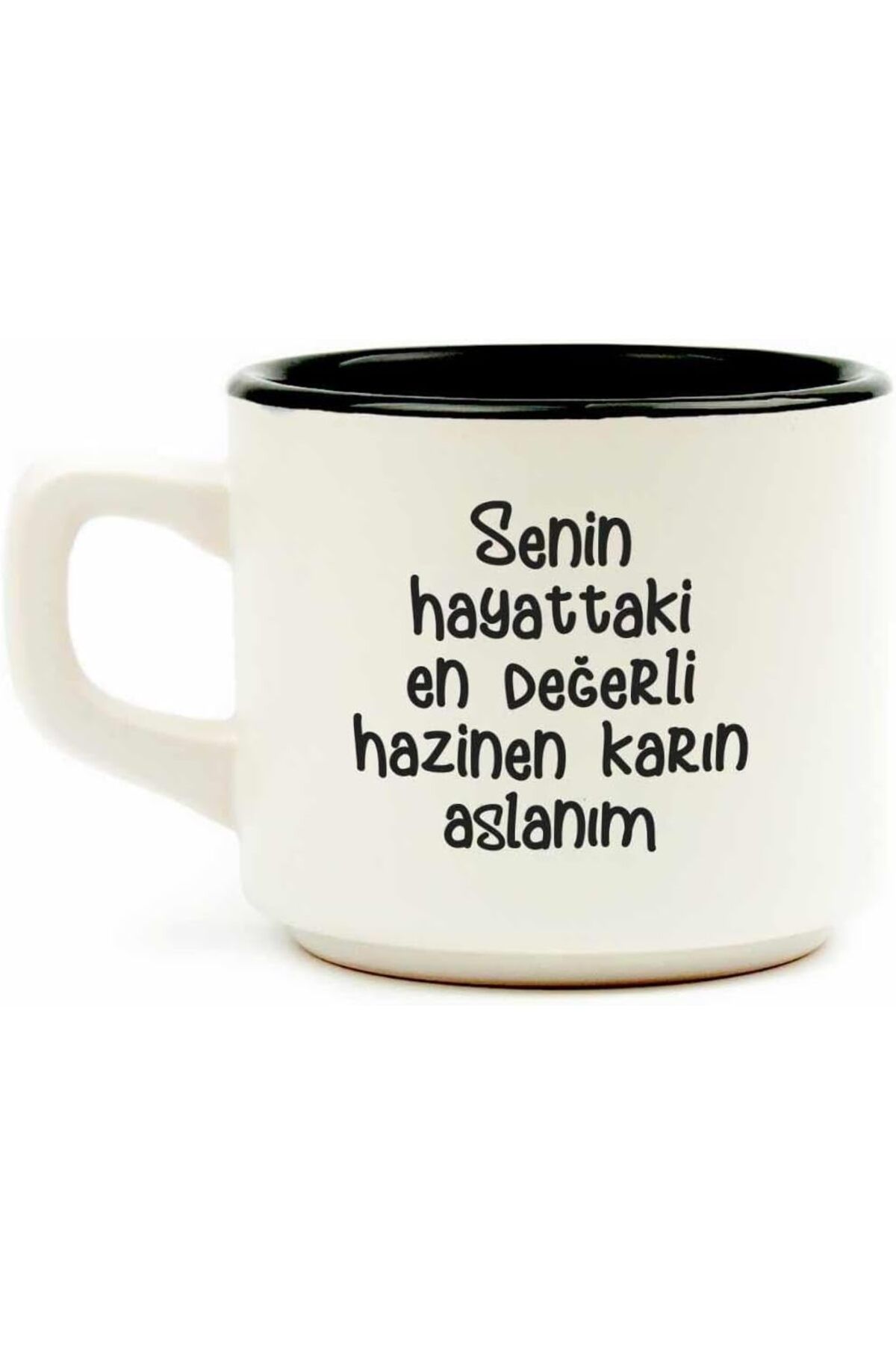 LUXE TASARIM Senin Hayattaki En Değerli Hazinen Karın Aslanım Beyaz Venüs Kupa - Hediye Seramik Kupa