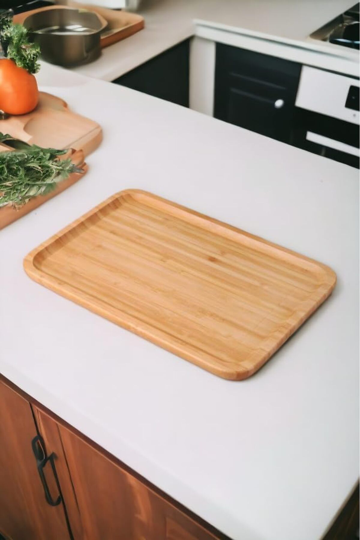 LUXE Bambu Lüx Dikdörtgen Büyük Servis-Sunum Tabağı 30x20x1,8cm LXSHP 1055529