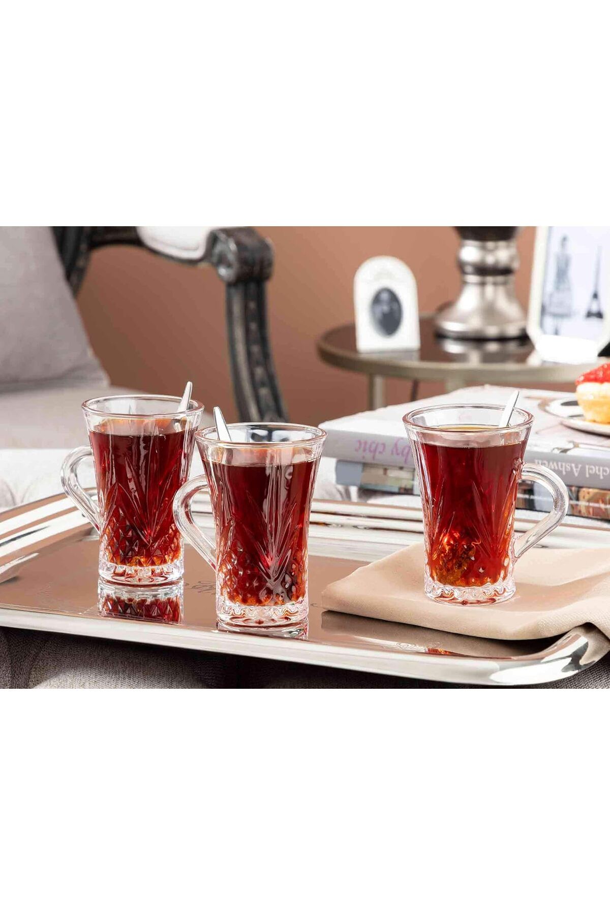 STOREMAX ELZ Coco Felecia 4-lü Çay Fincanı Şeffaf FRNTR 1127478