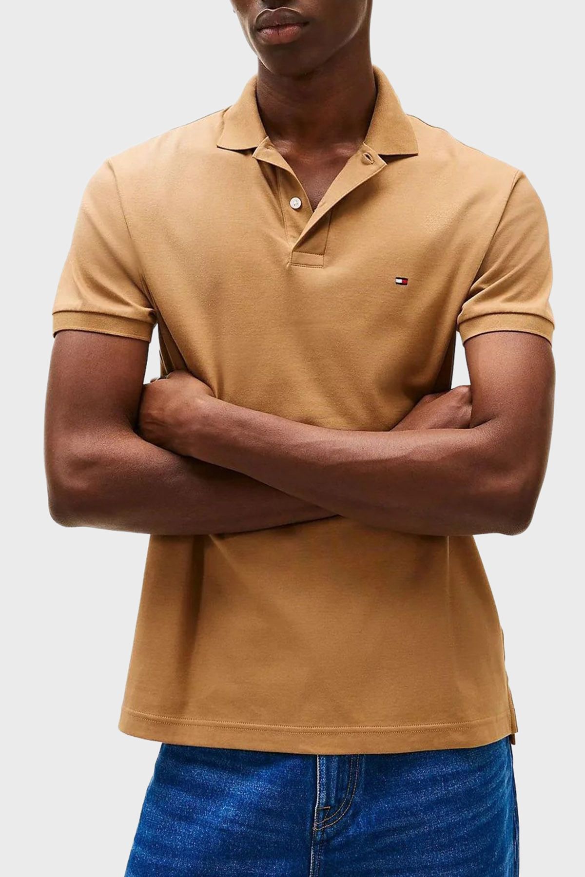 Tommy Hilfiger % 100 Pamuk Regular Fit Düğmeli Polo Yaka T Shirt Erkek POLO YAKA T SHİRT MW0MW39994