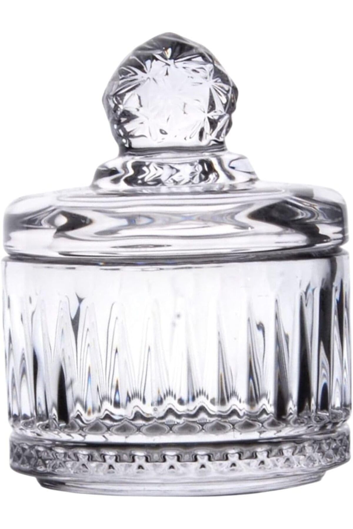 LUXE Lüx Kristal Mini Cam Şekerlik & Cam Lokumluk, Kesme Cam Lüx Şekerlik 7.5cm*9.2cm - 06642 LX