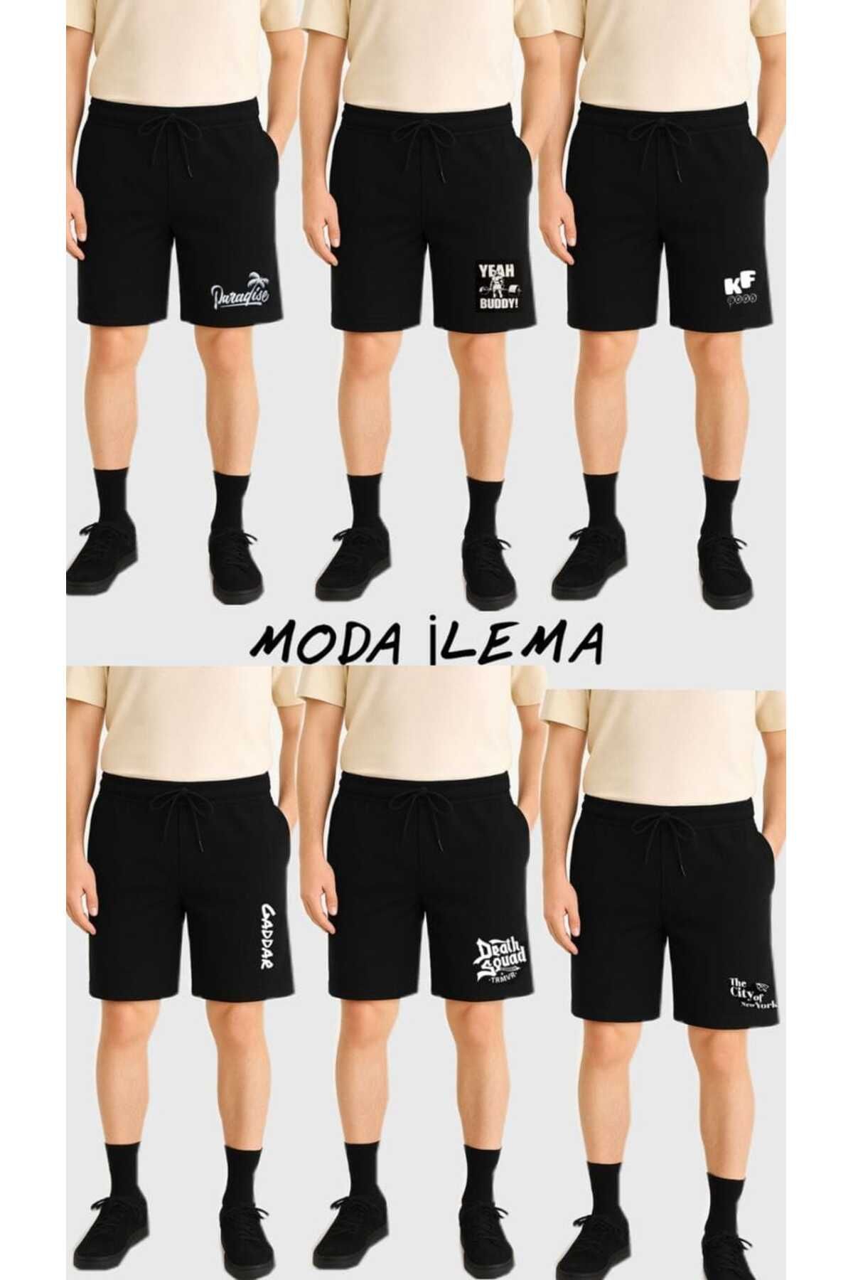 MODA İLEMA 6'lı Erkek Baskılı Şort Paketi - S-7XL | Sokak Stili & Konfor