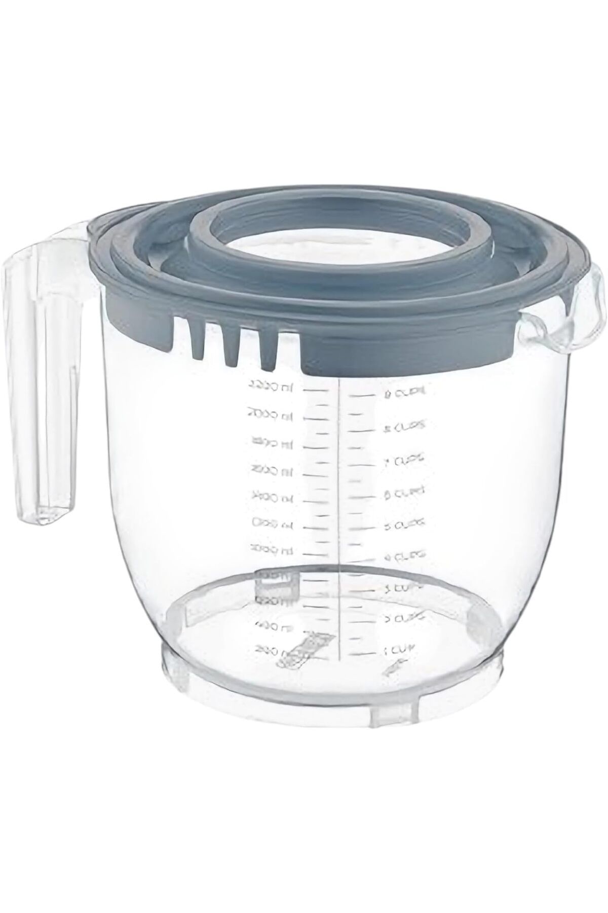 STOREMAX SRT ml Çift Kapaklı Mikser Kabı – Kaydırmaz Ayaklı, Dayanıklı Plastik, Ergonomik Tasarım,
