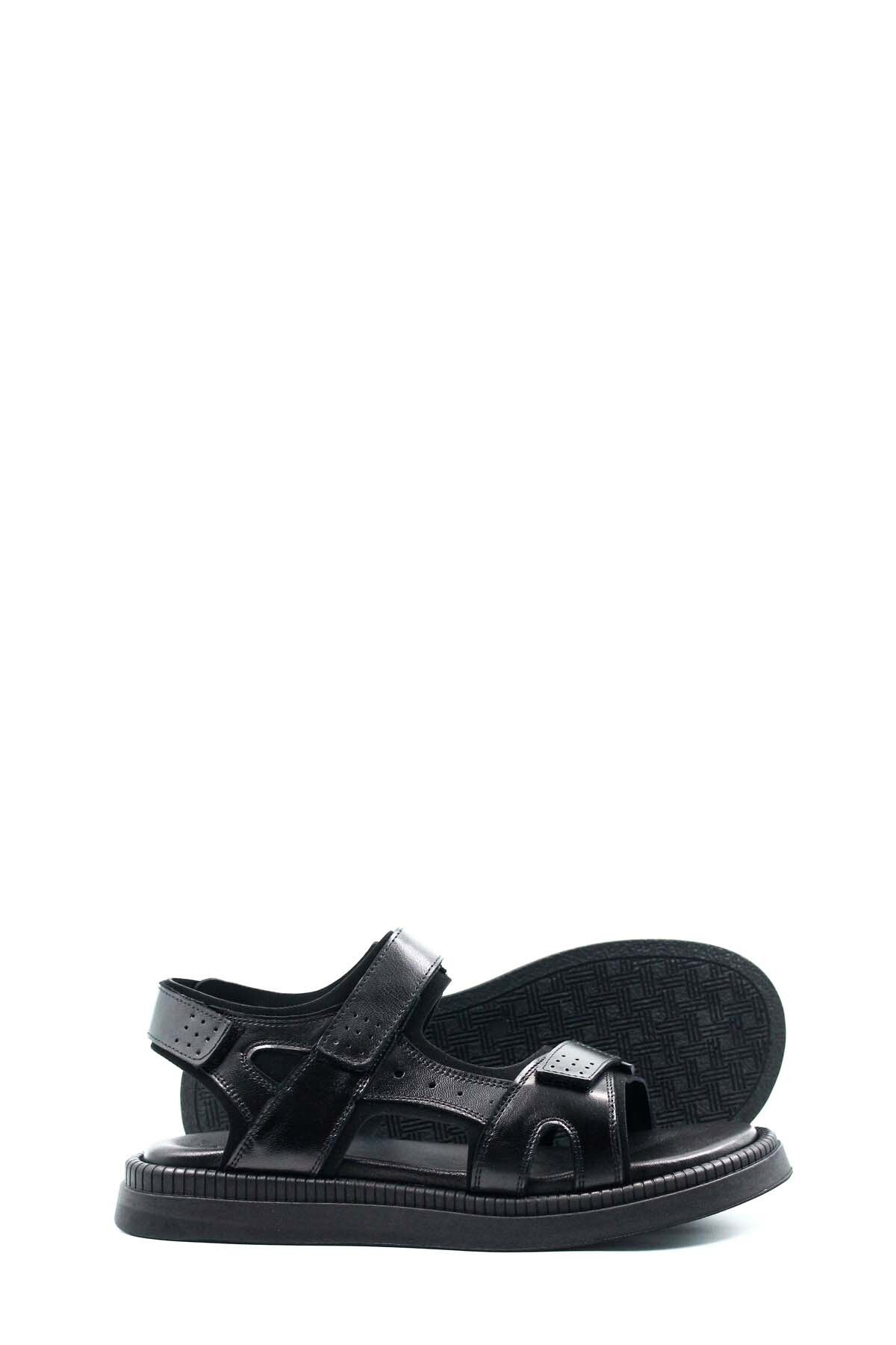 صندل سیاه مردانه های کلاسیک مردانههان چرمی اصلی 018MAG422 609 Fast Step