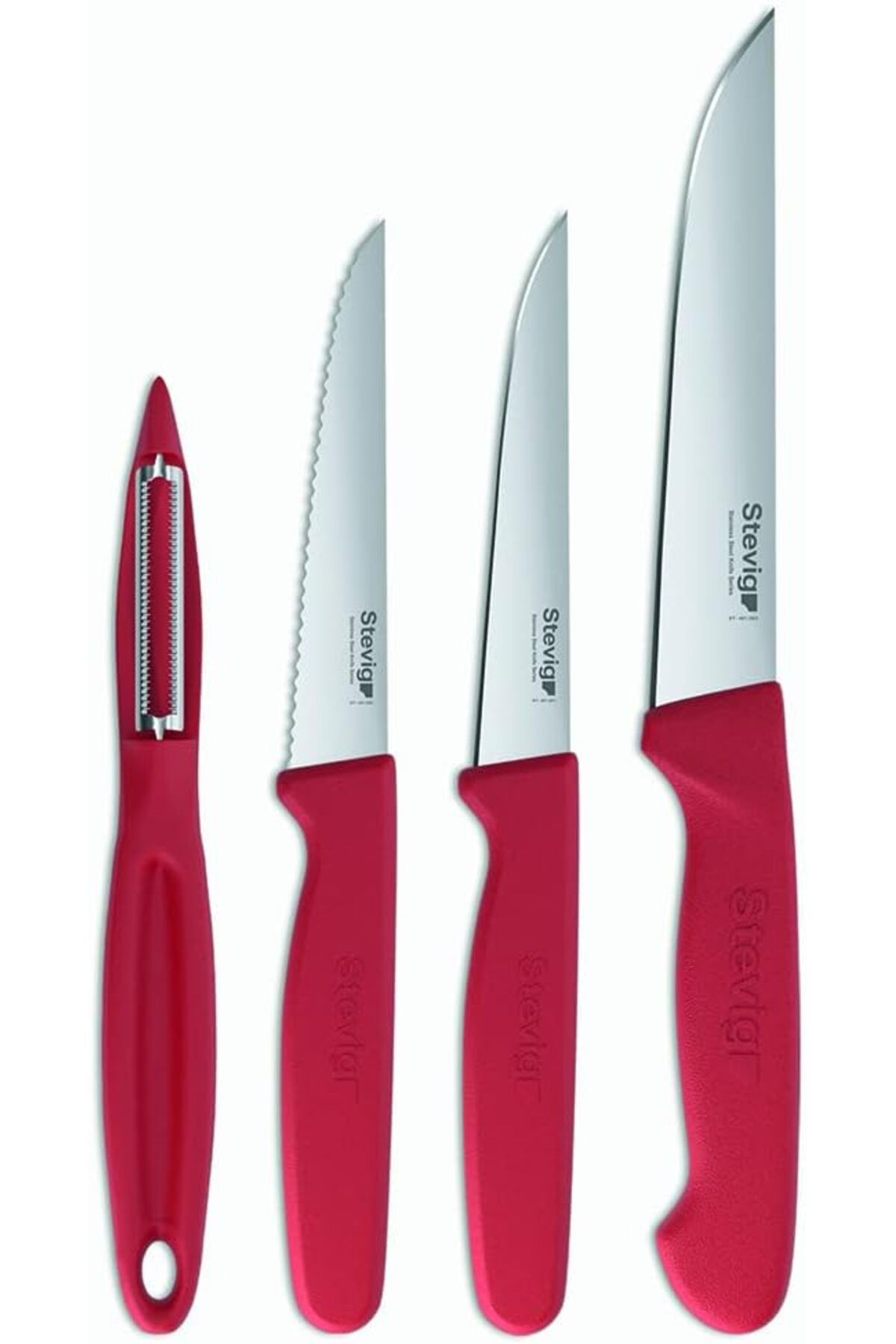 STOREMAX SRT Cut 4 Fresh Sebze Soyacak ve Bıçak Seti 4 Parça Kırmızı ST-402 FxYM 1126906