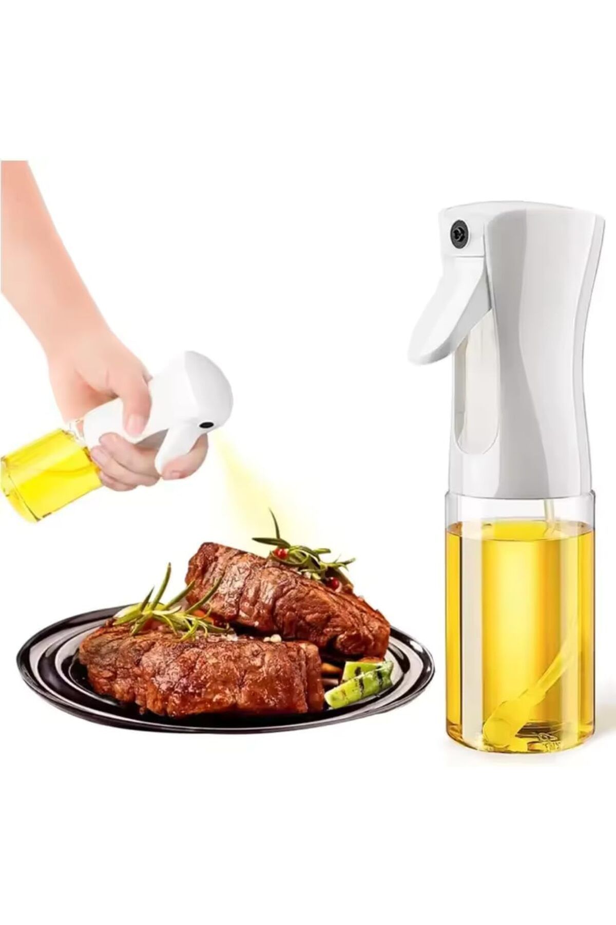 Mu Art Ahşap Mrt Yağdanlık Cam Şişe Yağ Püskürtücü Airfryer Kızartma Izgara Salata İçin Yağlık Art