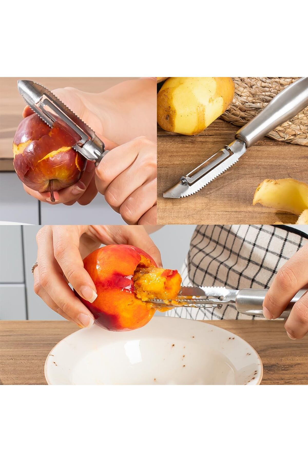 STOREMAX Ezg Porsima 16563-14 Paslanmaz Sebze Meyve Oyucu Soyucu - Çok Amaçlı Salatalık Kabak Havuç Elma