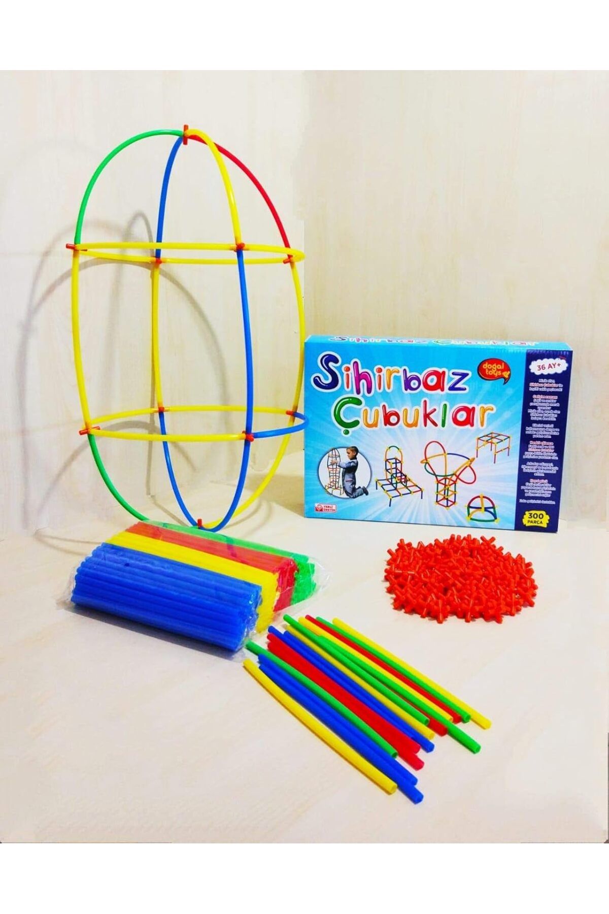 Mu Art Ahşap Mrt AND TOYS 300 Parça Sihirbaz Doğal Bambu Çubuk Eğtici, Eğlendirici Çubuklar Art 871301