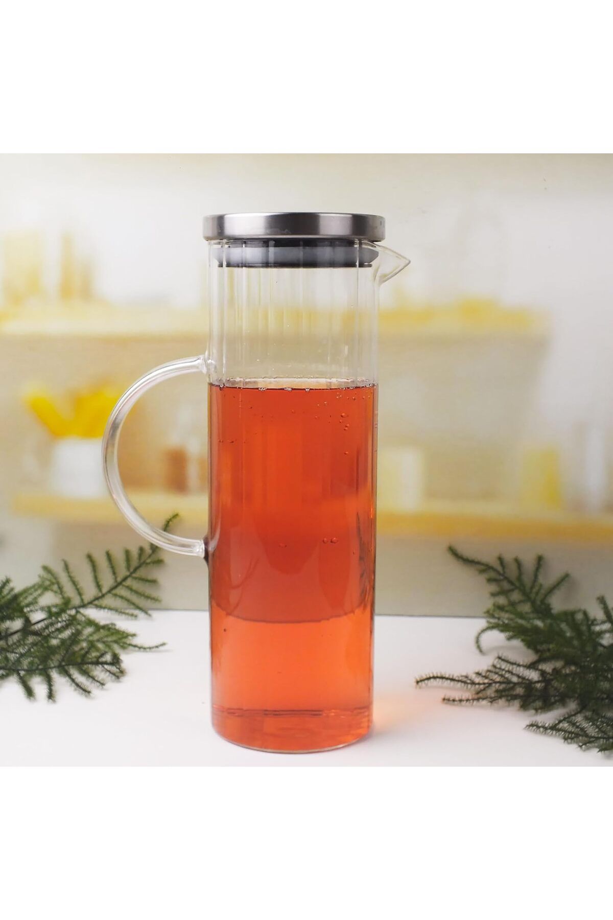 STOREMAX Ezg 1000ml Metal Kapaklı Line Borosilikat Cam Yağlık & Sürahi – Şık, Dayanıklı ve Sağ