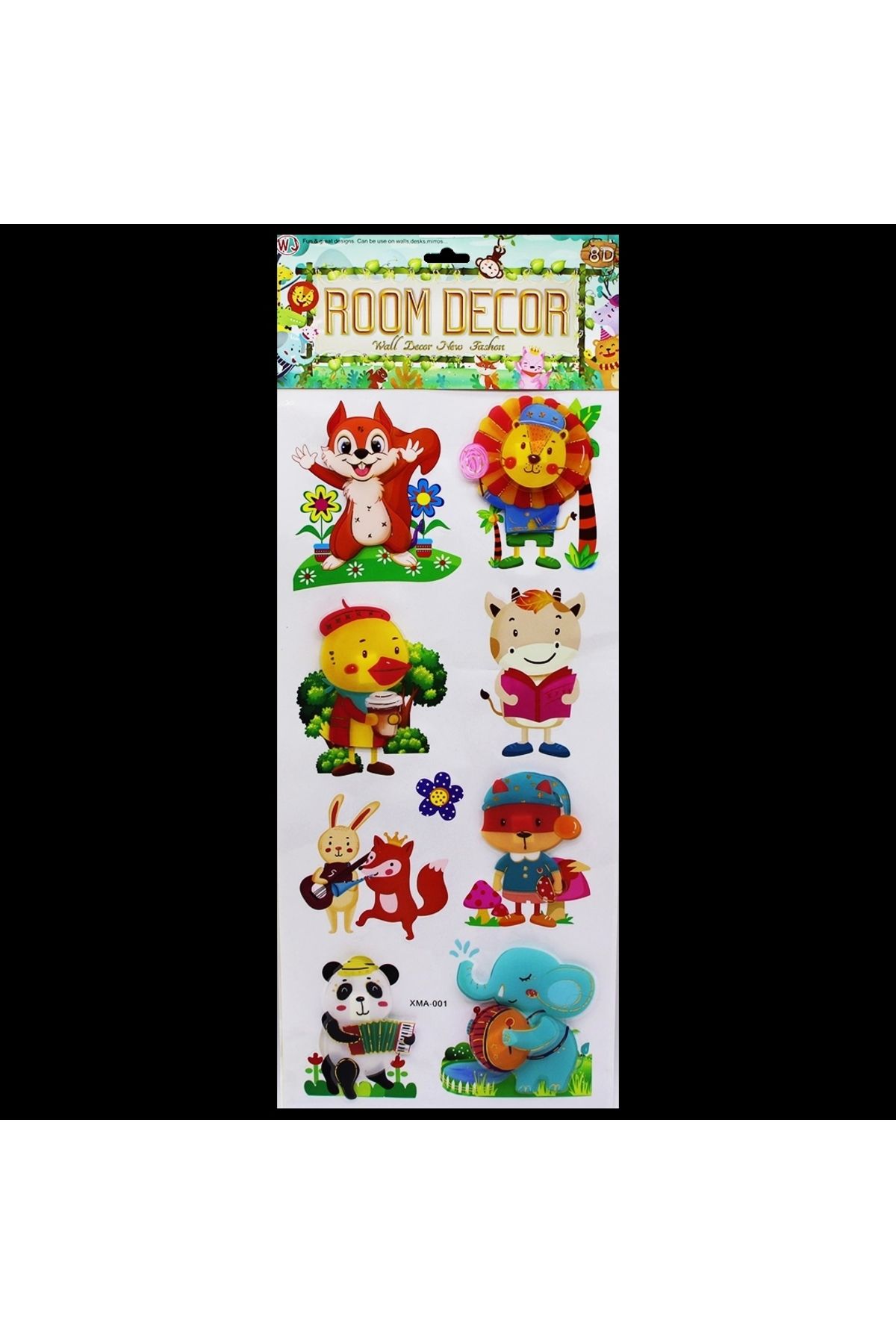 Beruflic Şirin Hayvan Figürlü Duvar Sticker Mix 8d 8-9 Parça