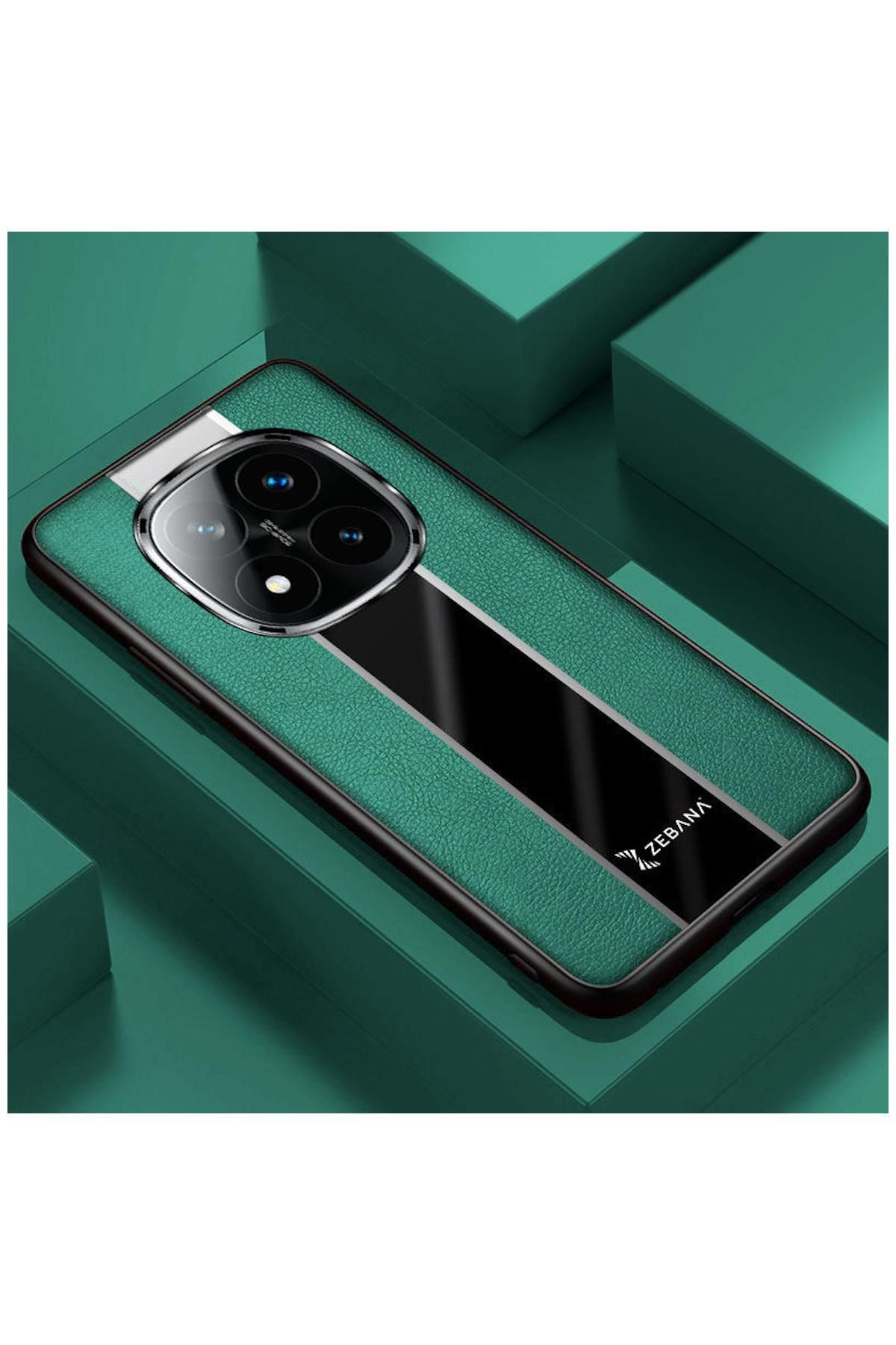 Zebana Xiaomi Poco X7 Uyumlu Kılıf Zebana Premium Deri Kılıf Yeşil