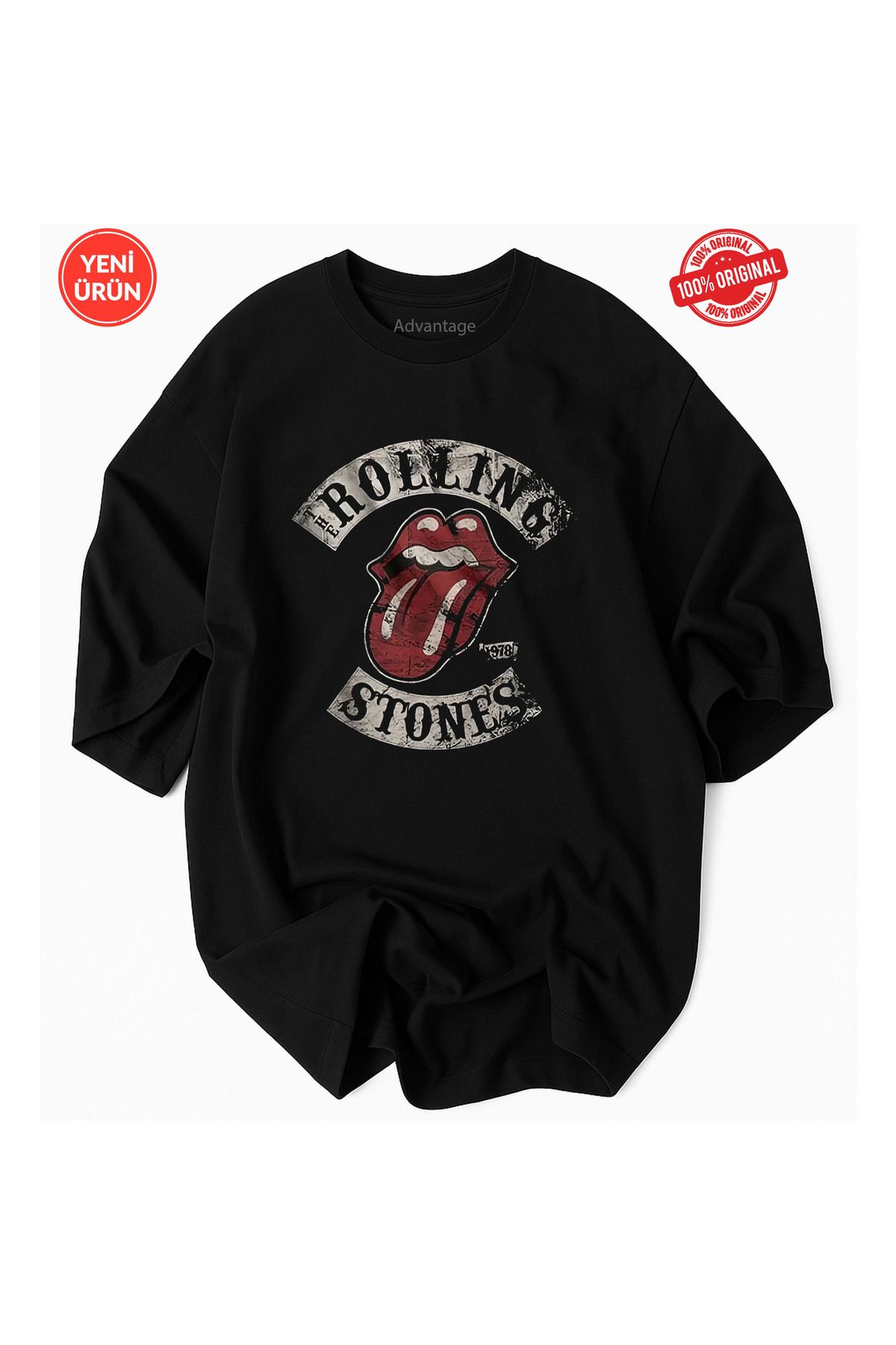 Racıng Unisex Siyah 1978 The Rolling Stones T-shirt %100 Pamuk Premium Tshirt