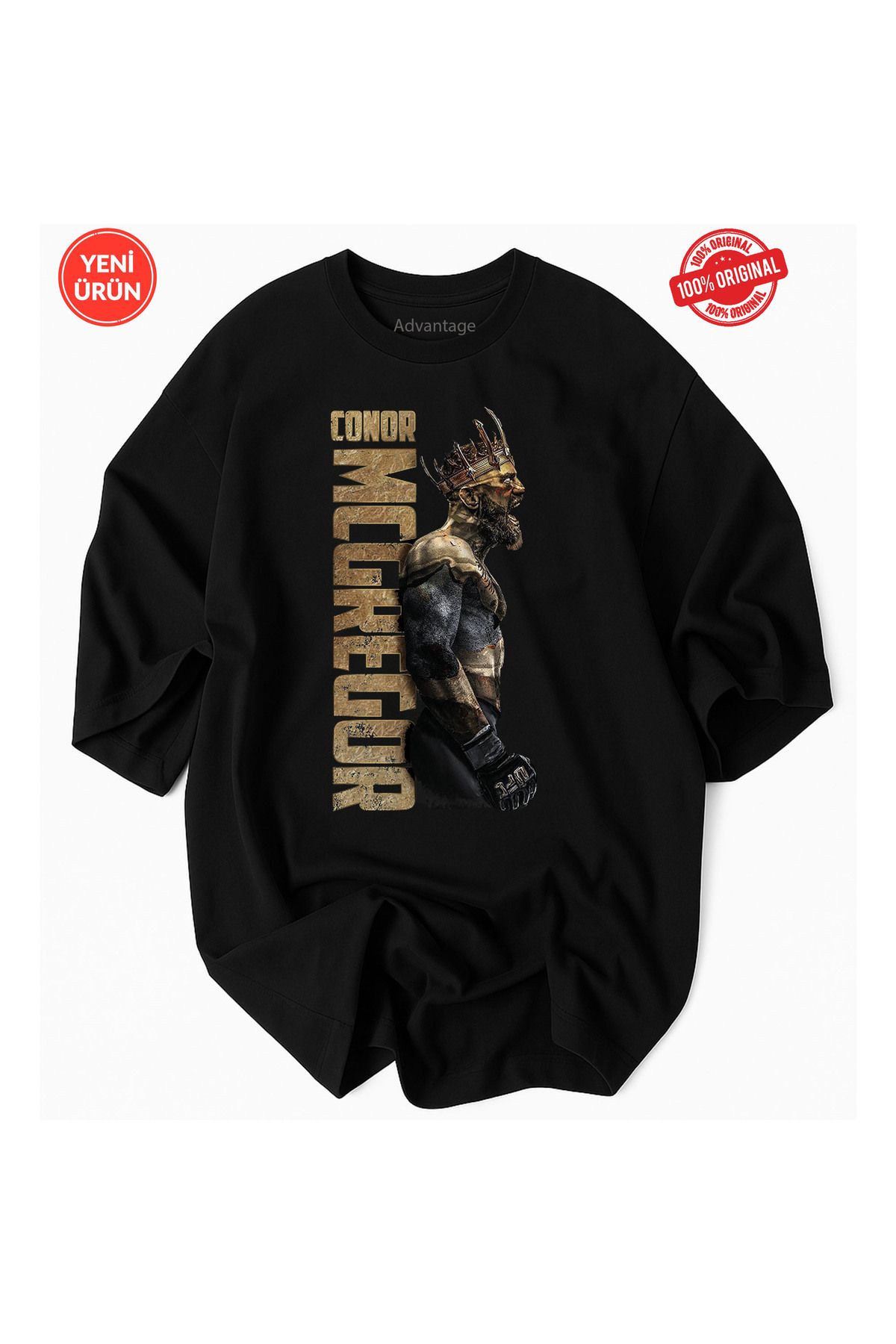 Advantage KOD Advantage Trend Unisex Siyah King Conor Mcgregor T-shirt 311721