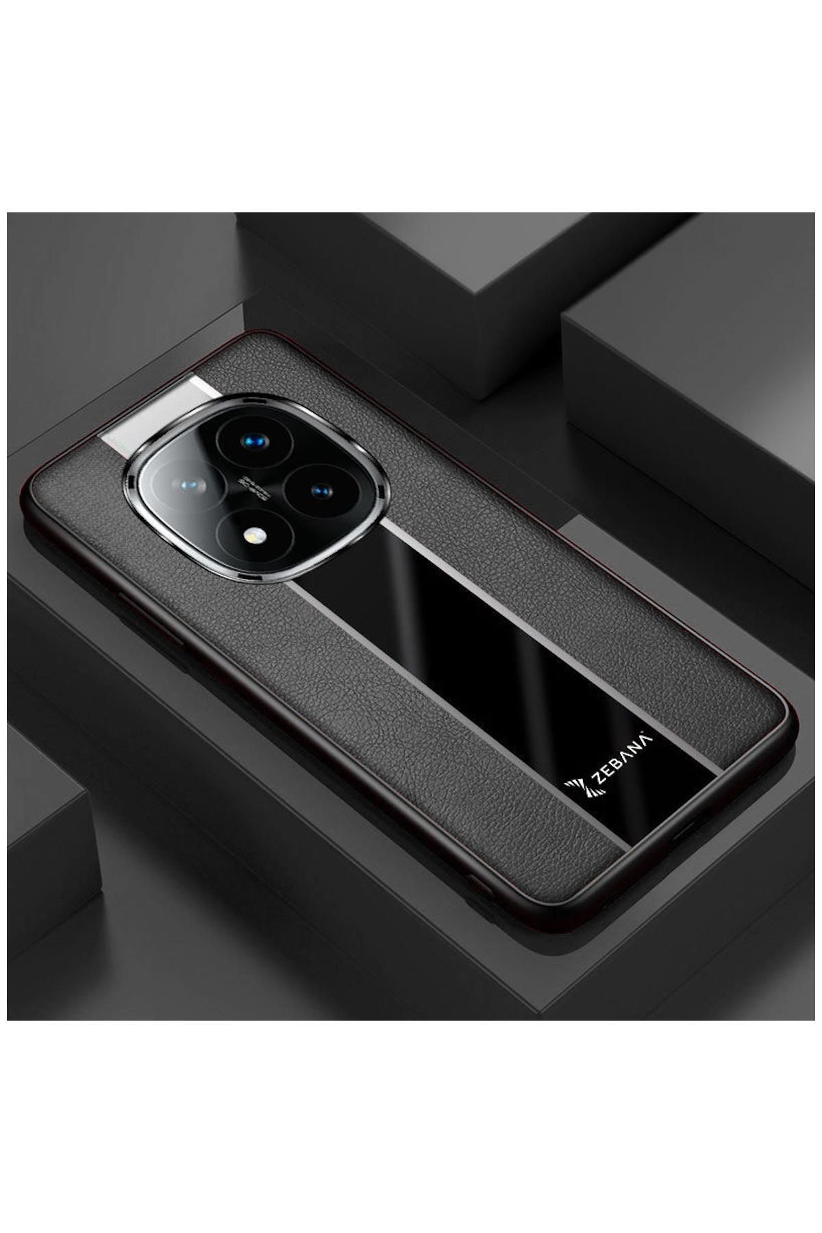 Zebana Xiaomi Poco X7 Uyumlu Kılıf Zebana Premium Deri Kılıf Siyah