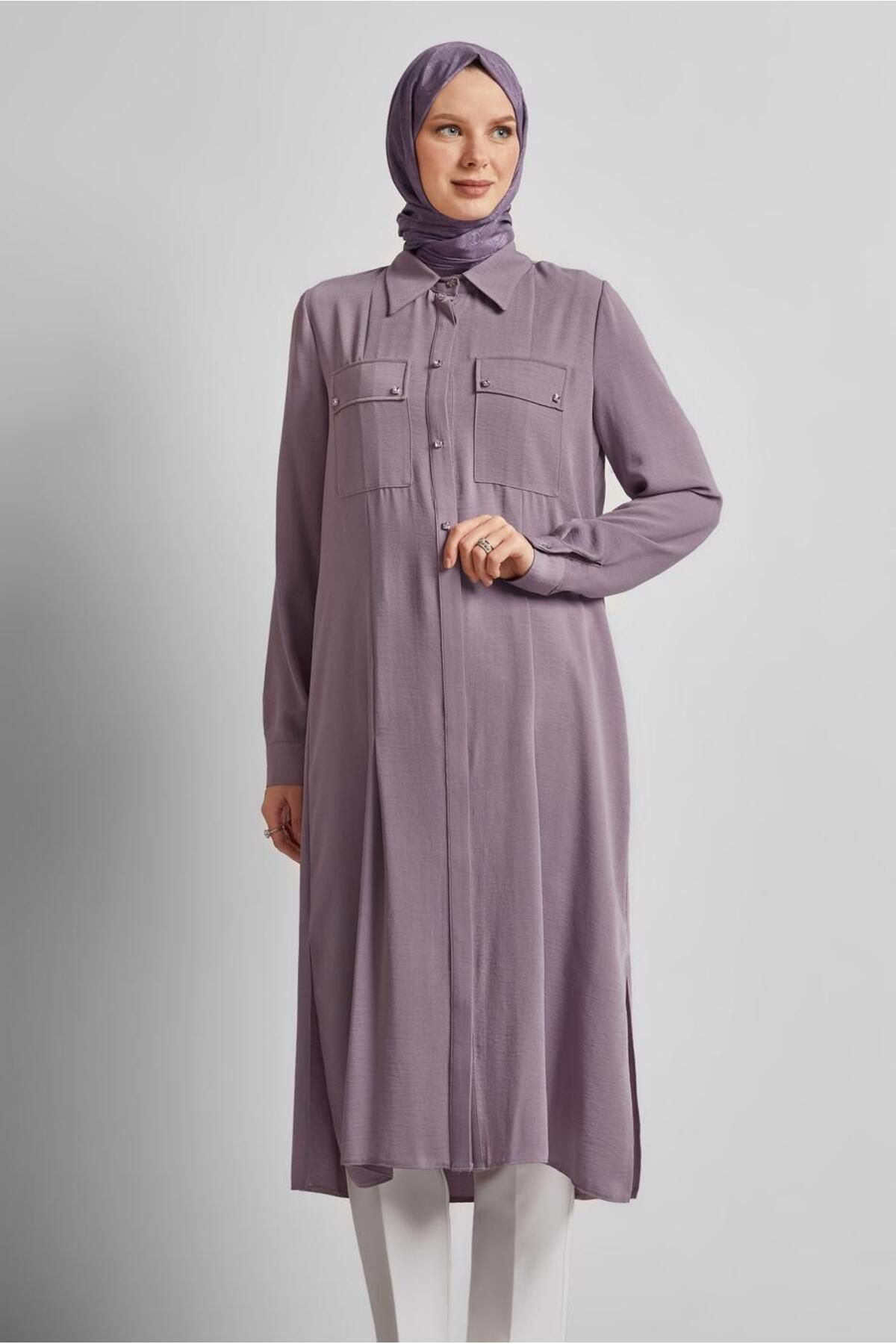 Alvina YIRTMAÇ DETAYLI UZUN TUNİK 45532