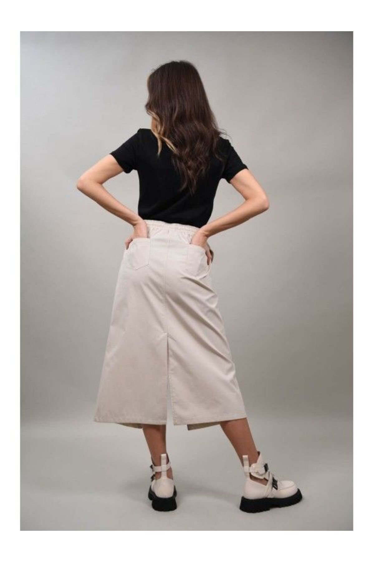 LUMİNA-Skirt With Zipper And Patch Pockets Positano Ivory M-l 4