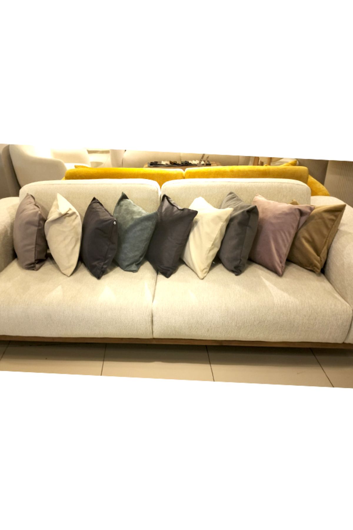 KIrlentçi Ahmet Kadife Dokulu Karisik Renkli Kırlent Yastık Minder Kılıfı 6 Adet 45x45 cm Koltuk Kanepe Fermuarlı