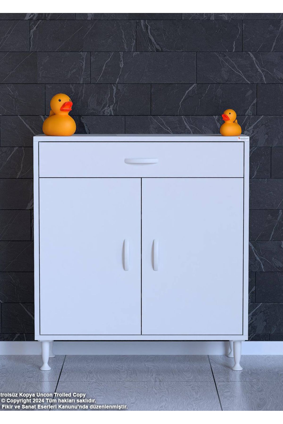 Modilayn 75 x 88 x 32,5 cm’lik 1 Çekmece 1 Kapak 3 RAF 4 Göz, Organizatör Mutfak Dolabı Çok Amaçlı Dolap