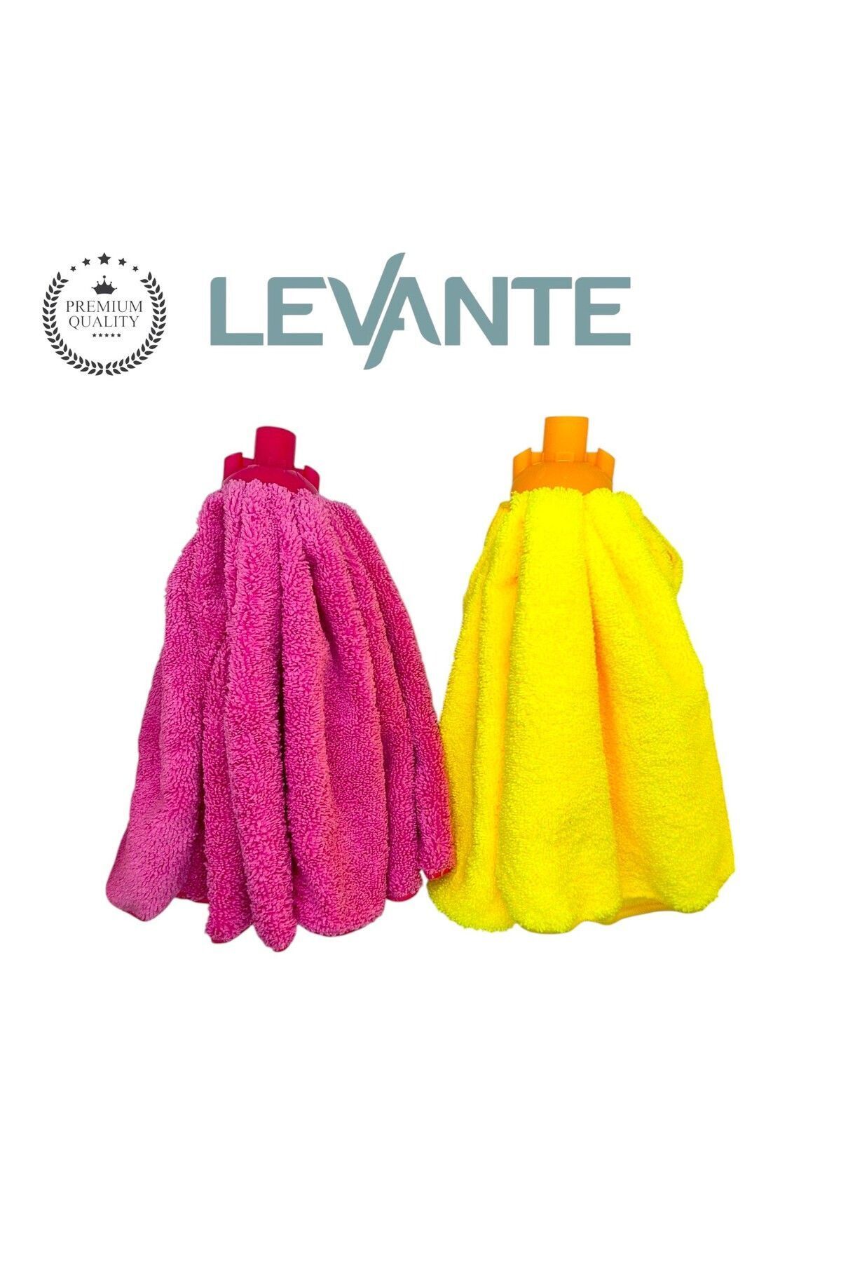 Levante Premium Mikrofiber Yedek Havlu Mop Başlık – 2’li Set | Ultra Emici, Yıkanabilir