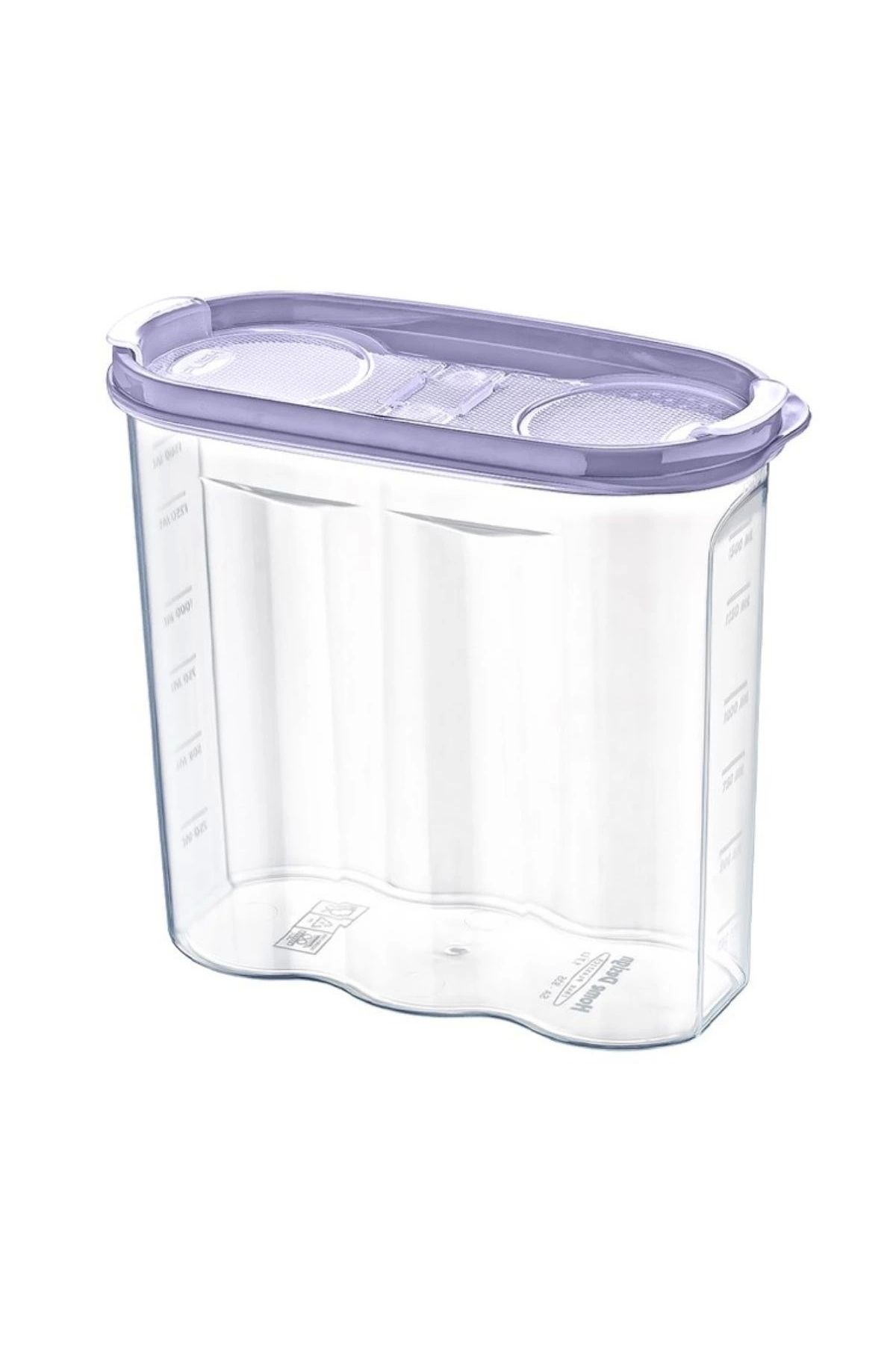 Beruflic 2 Kapaklı Ölçekli Erzak Kuru Gıda Saklama Kutusu Kabı - 1,7 Litre - Sa935