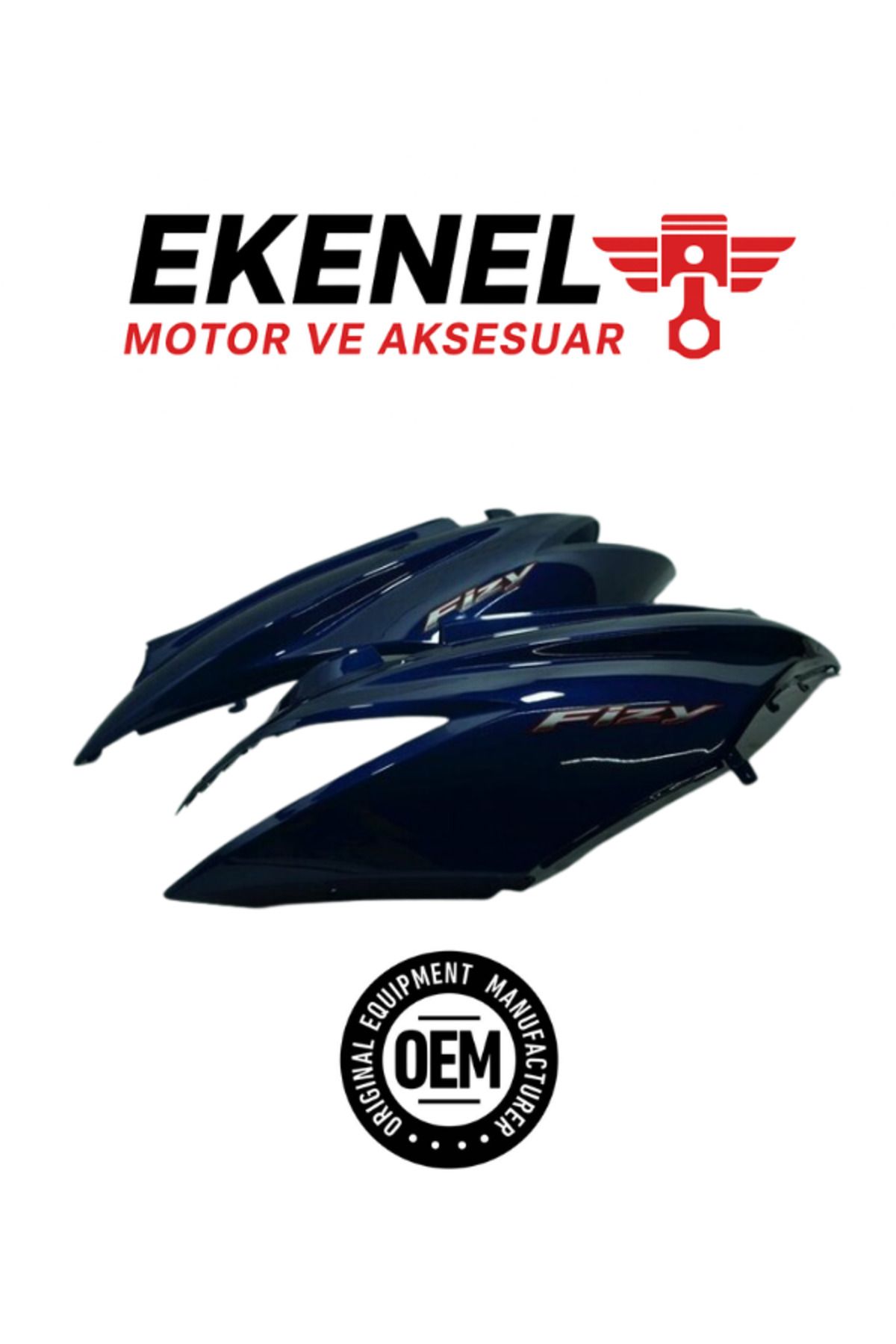 OEM Honda Fizy 125 Sele Altı Yan Kapak Takım Etiketli Mavi OEM | Gövde Kaplama Takımı