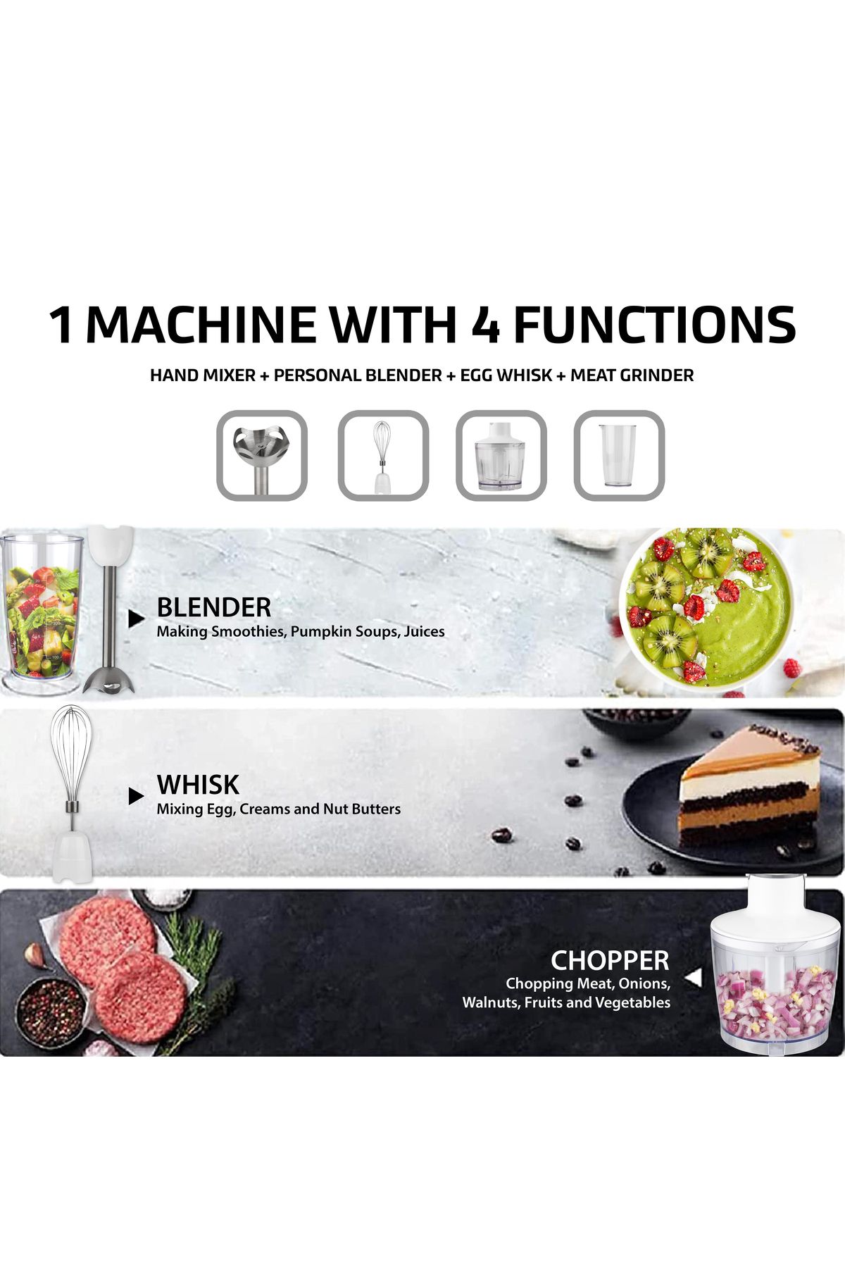 sonashi-4-in-1 Hand Blender Chopper Whisker Mixer 7