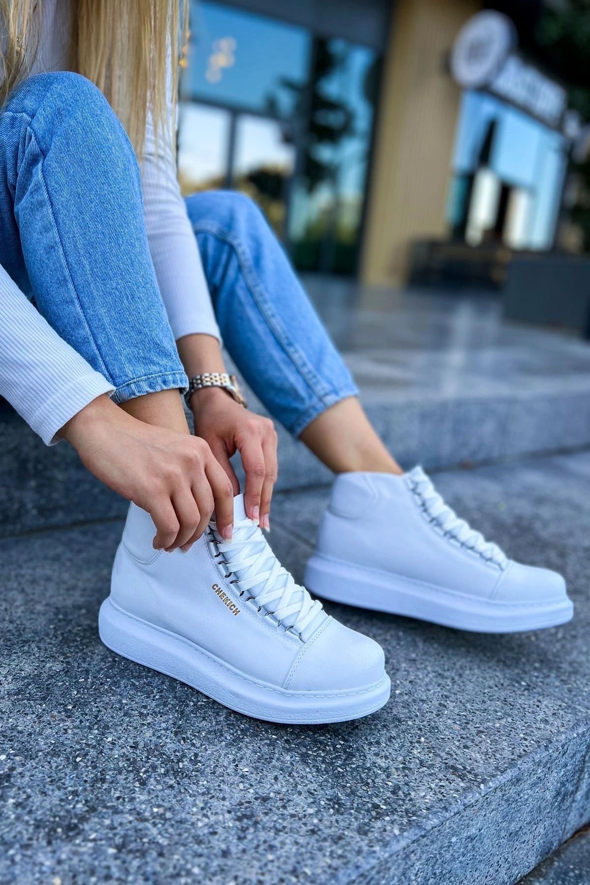 OurStyles CH258 CBT Roma Kadın Bot BEYAZ