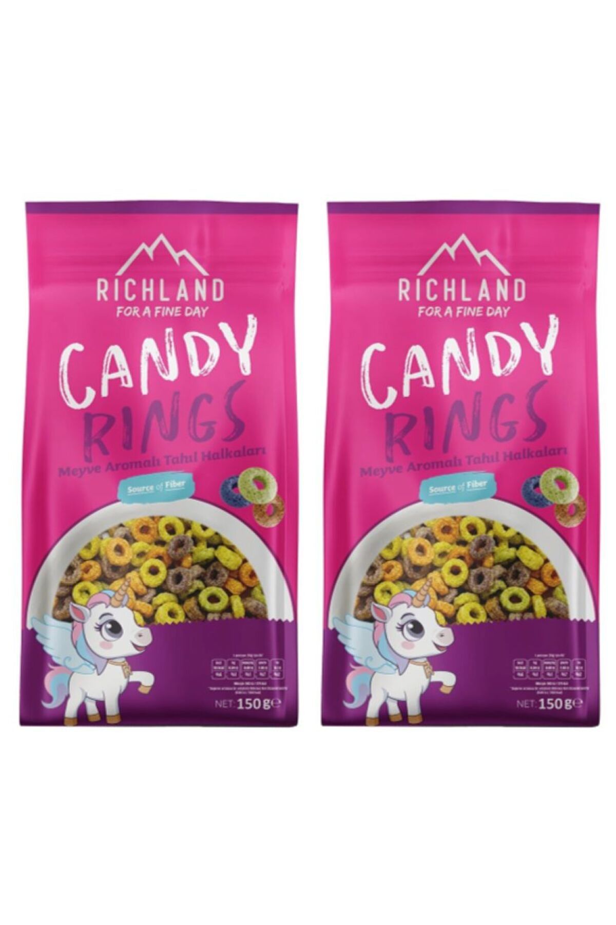 Richland Candy Rings Meyve Aromalı Tahıl Halkaları 150 G - (2'Lİ SET)