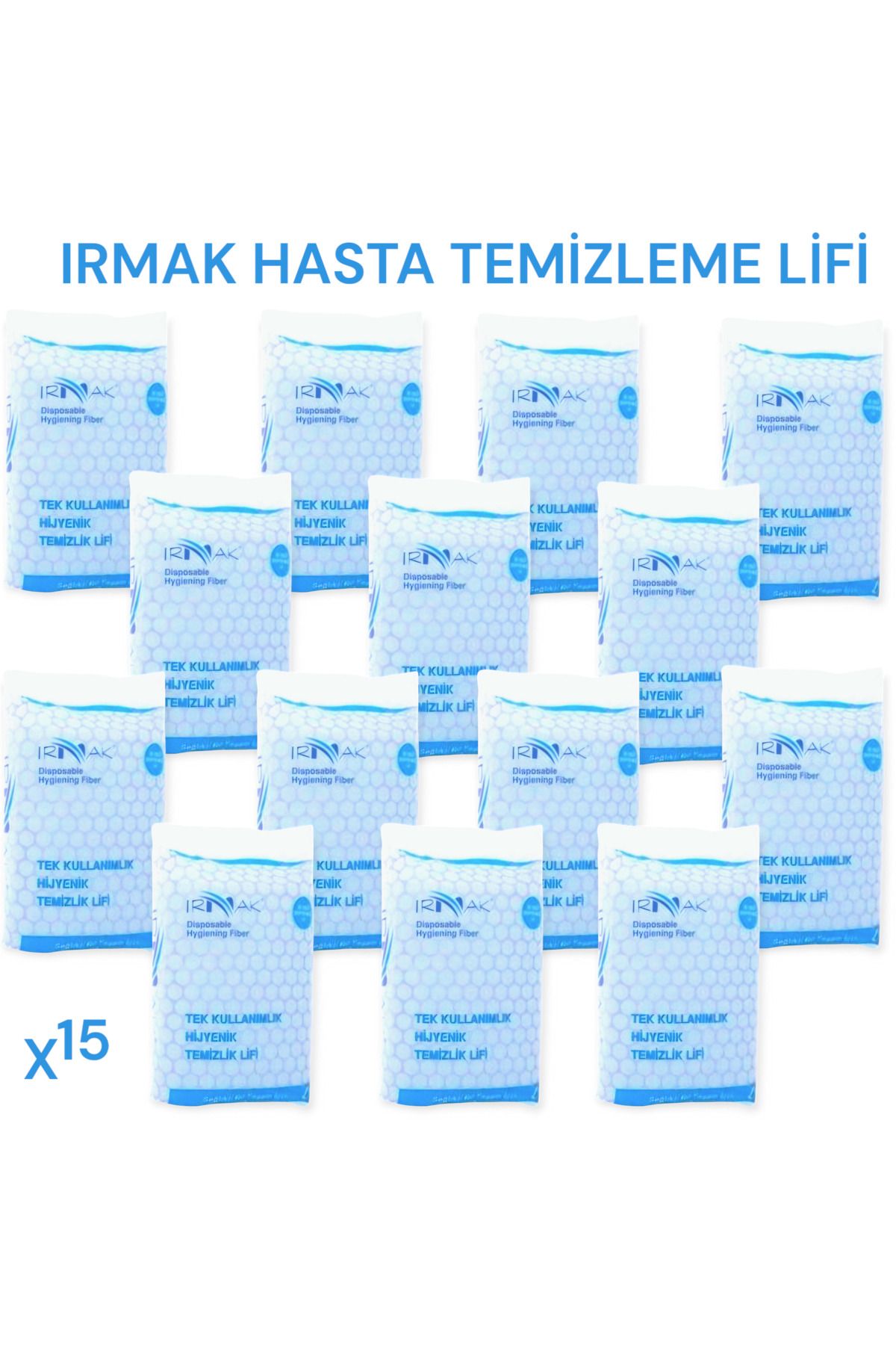 Irmak Hasta Vücut Temizleme Lifi ( 15 PAKET ) Hasta Bayo Temizlik Lifi