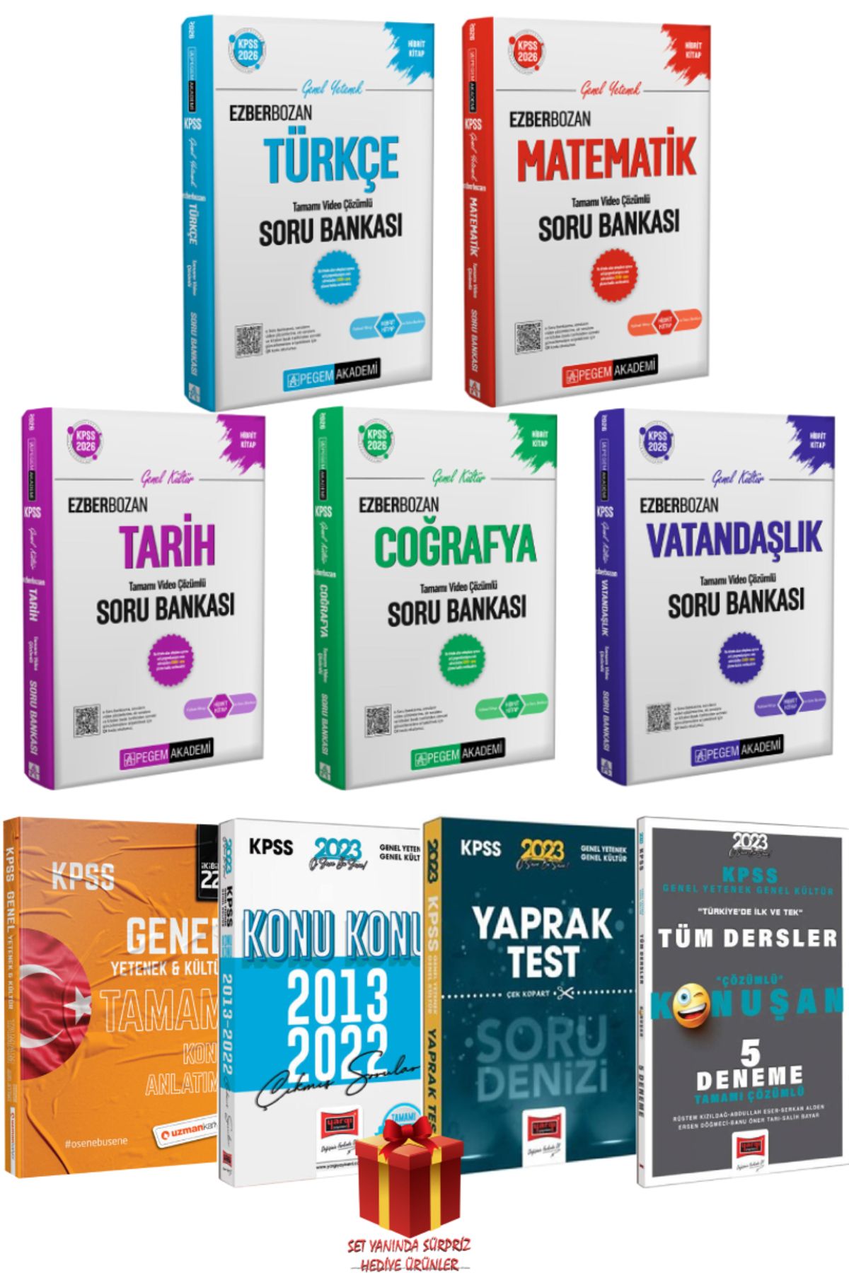 Pegem Akademi Yayıncılık 2026 Pegem KPSS Ezberbozan Soru Bankası Seti+Konu Anlatım+Çıkmış Sorular+Yaprak+Deneme