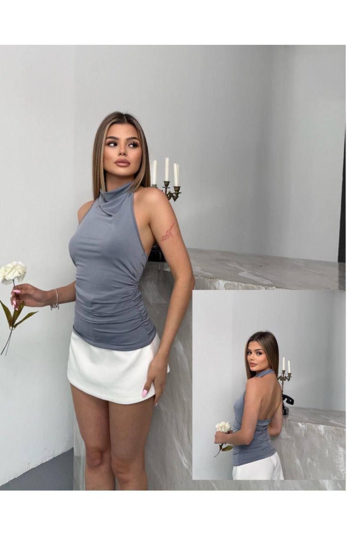 Butik Arya 2314SIRT AÇIK BLUZ