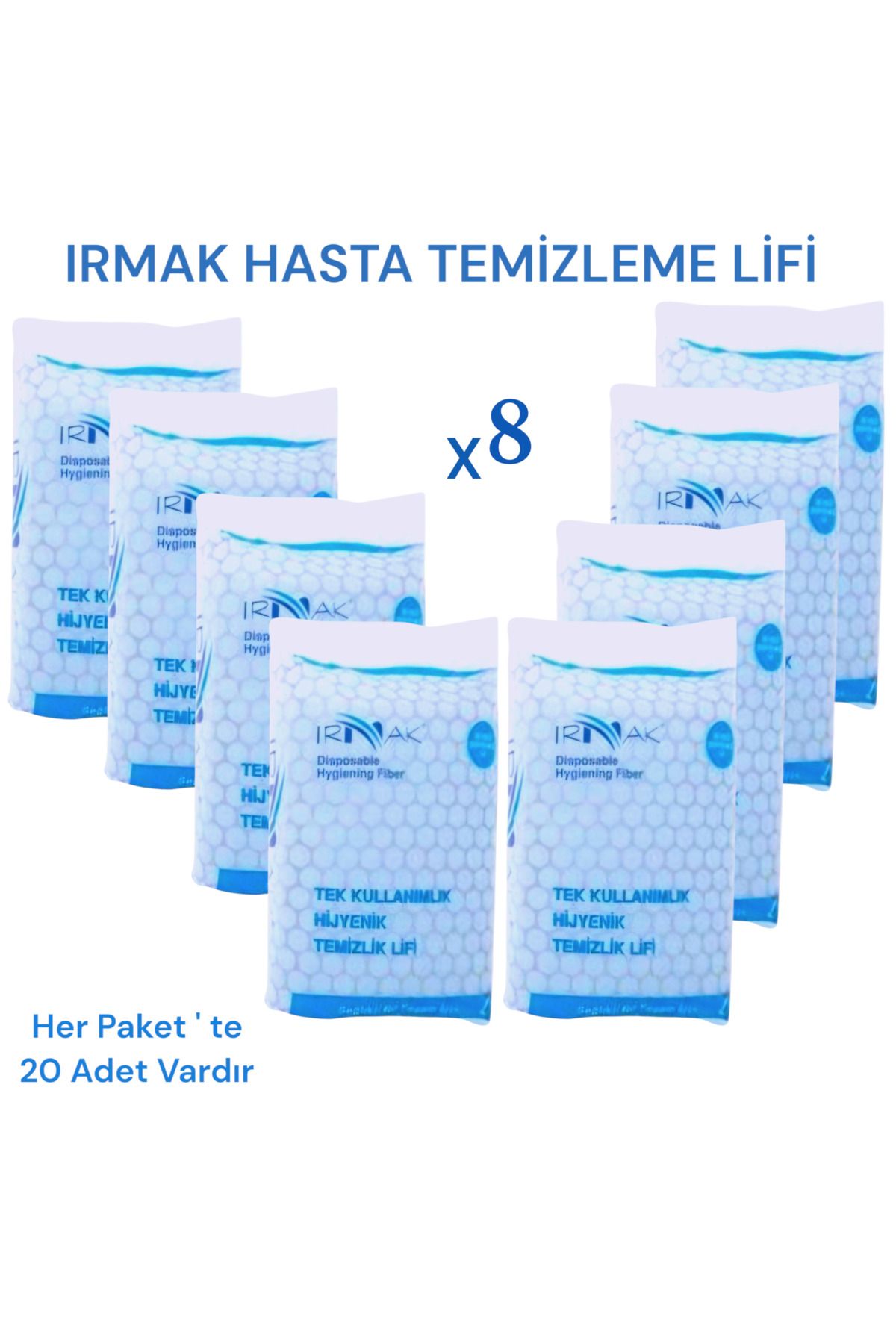 Irmak Hasta Vücut Temizleme Lifi ( 8 PAKET ) Hasta Banyo Temizlik
