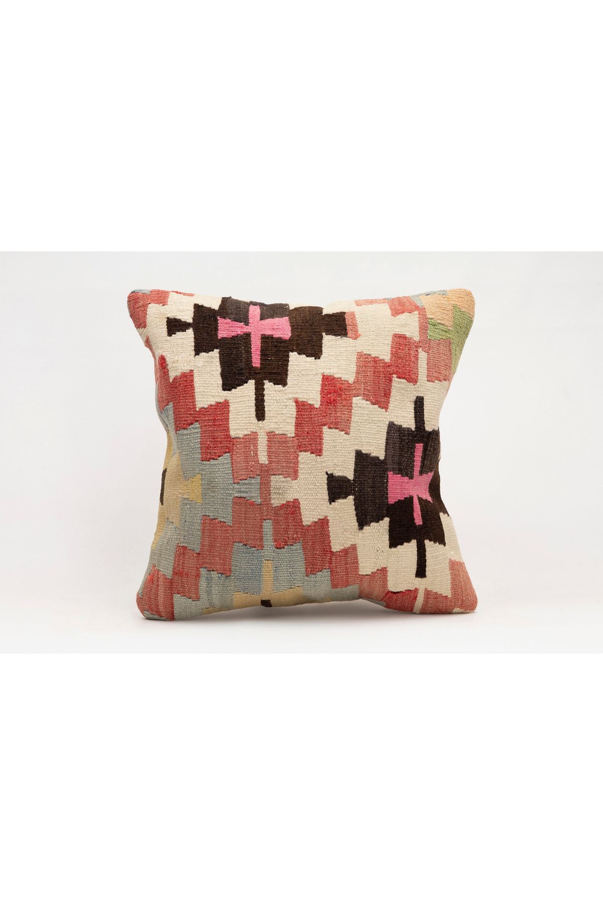 Kilim Whole Sale El Yapımı Kilim'den Yapılmış Vintage Kırlent Kılıfı, Yün, 40x40 Cm