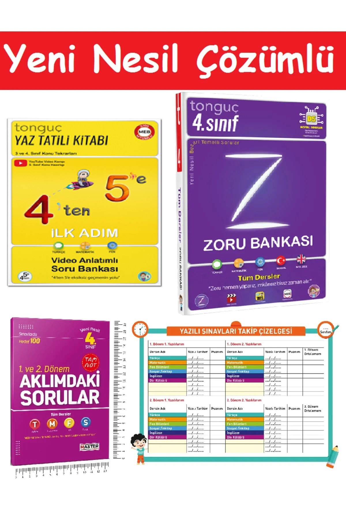 Tonguç Yayınları 4'ten 5'e Hazırlık Kitabı 4. Sınıf Tüm Dersler