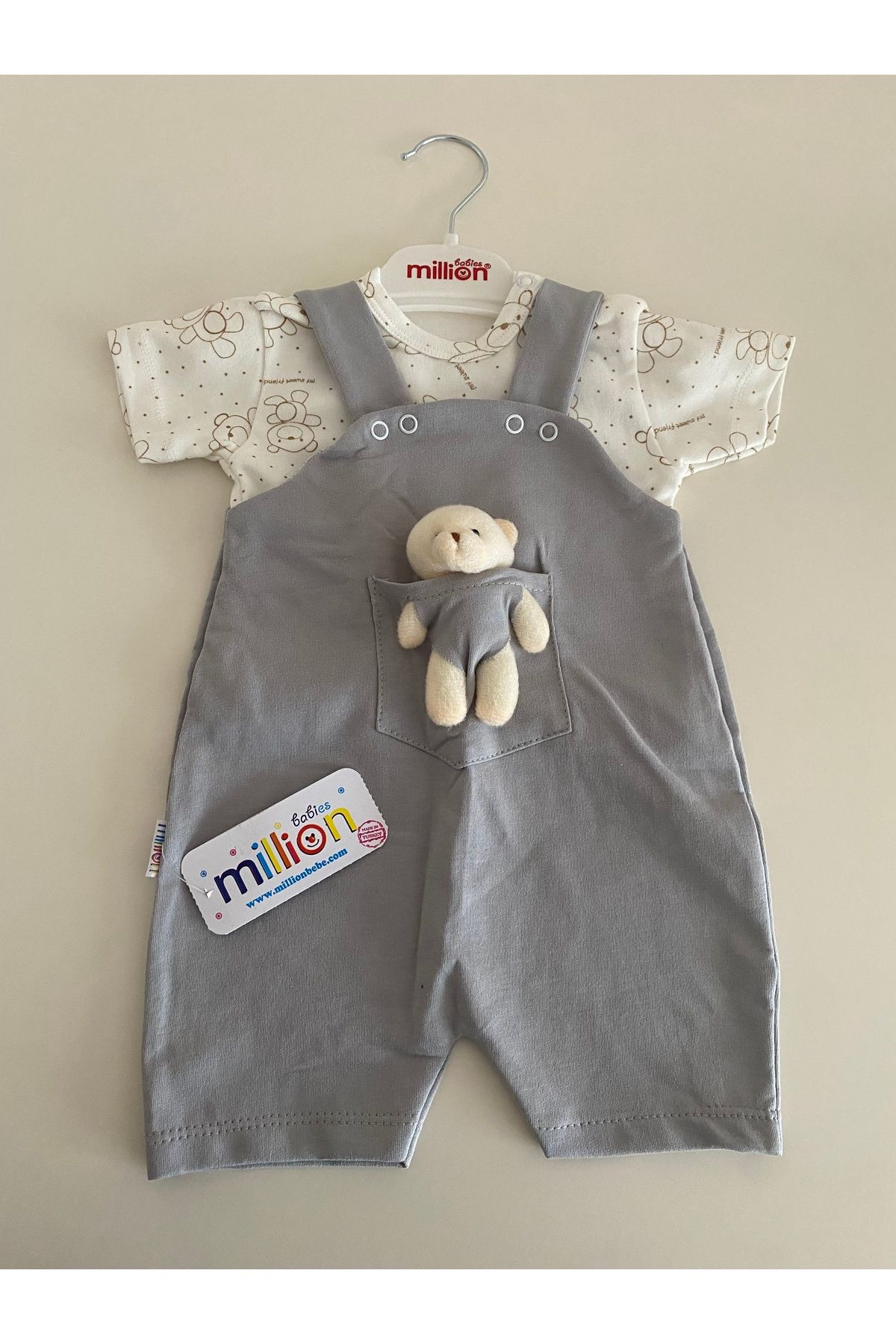 MİLLİON BEBE Million babies Sevimli ayıcıklı 2’li tulum seti