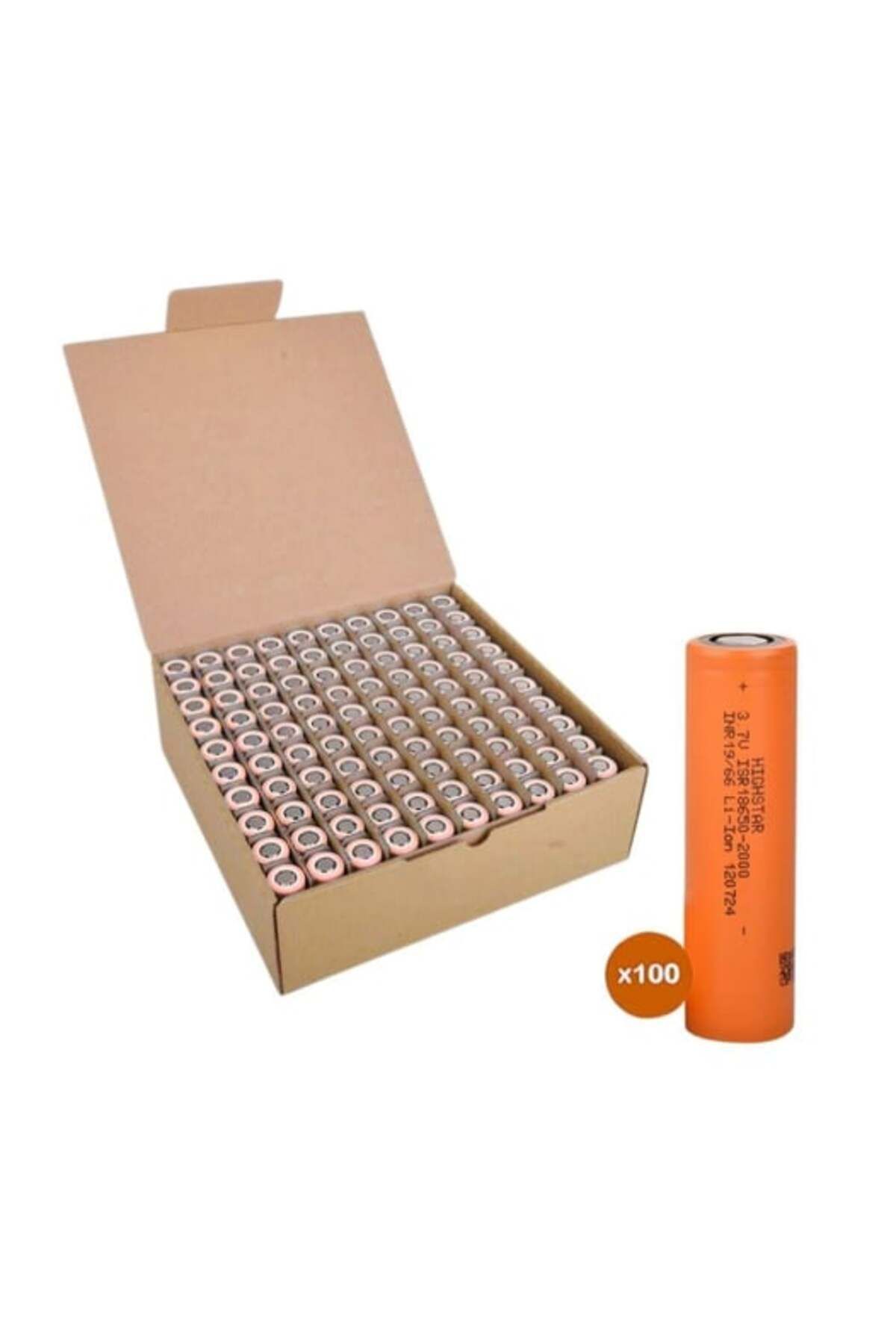 POWER-XTRA Highstar - ISR18650-2000 - 3.7V 2000 mAh Li-ion Şarjlı Pil - 30A 100 Lü Paket