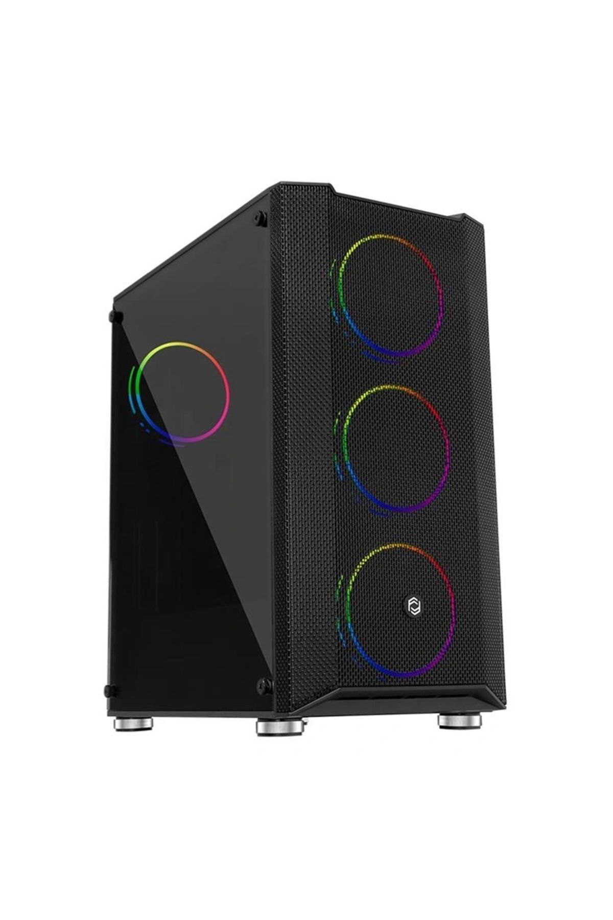 ShopNova FRISBY FC-9405G 650W 80+ 4X120MM DUAL RING RGB FAN USB 3.0 MİDİ TOWER SİYAH KASA