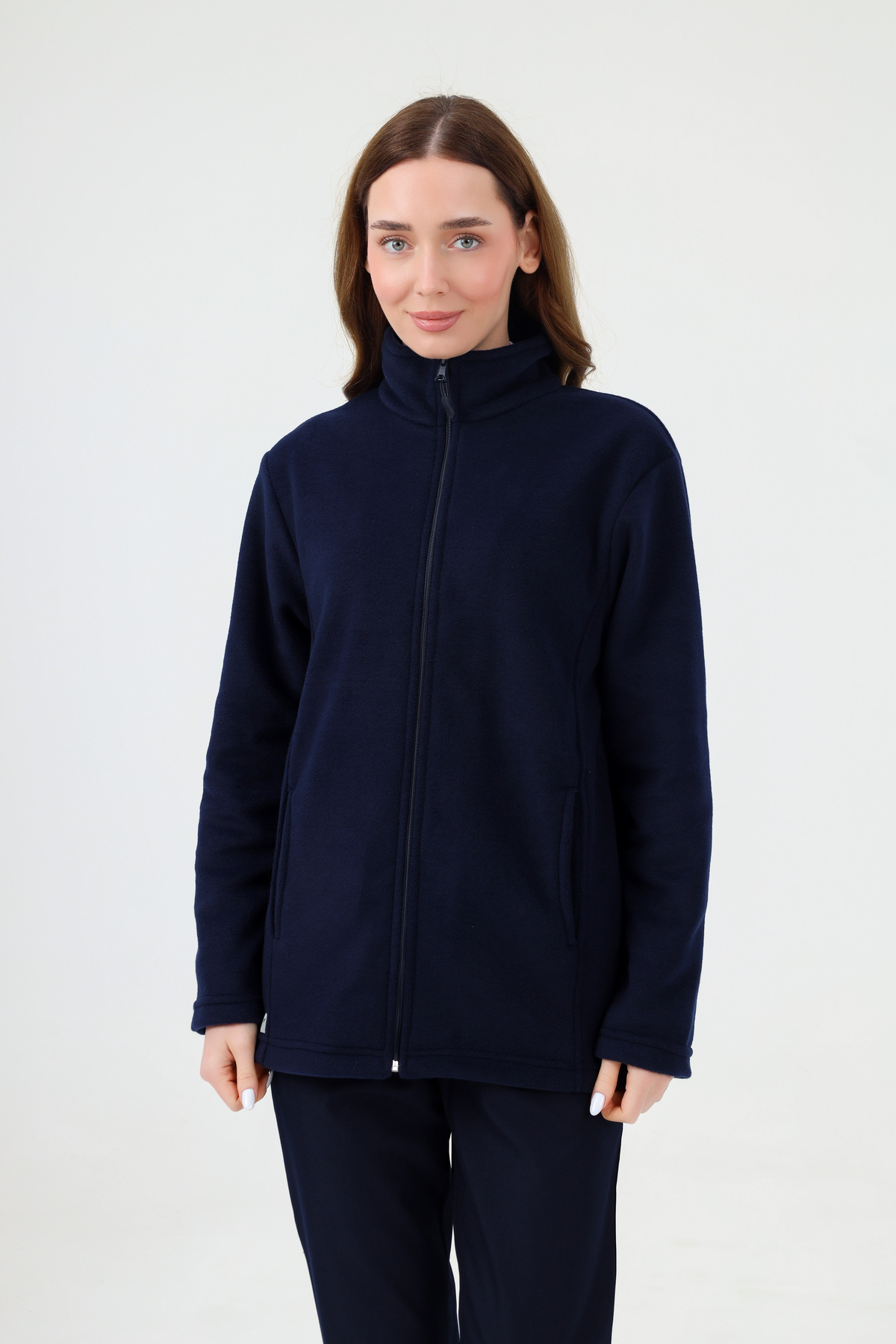 Viridi Medical Fashion UNISEX POLAR CEKET LACİVERT görsel 2