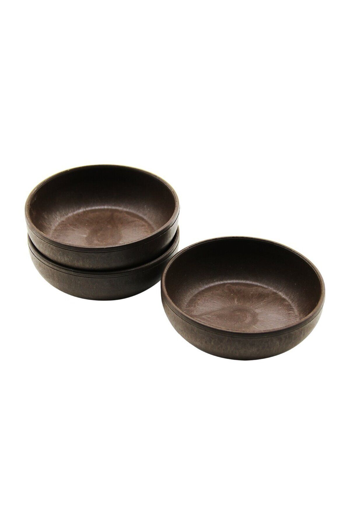 Zayla 3PCS NATUREL PLASTİK ÇEREZLİK ÇAP: 10CM - DERİNLİK: 3CM (5165)
