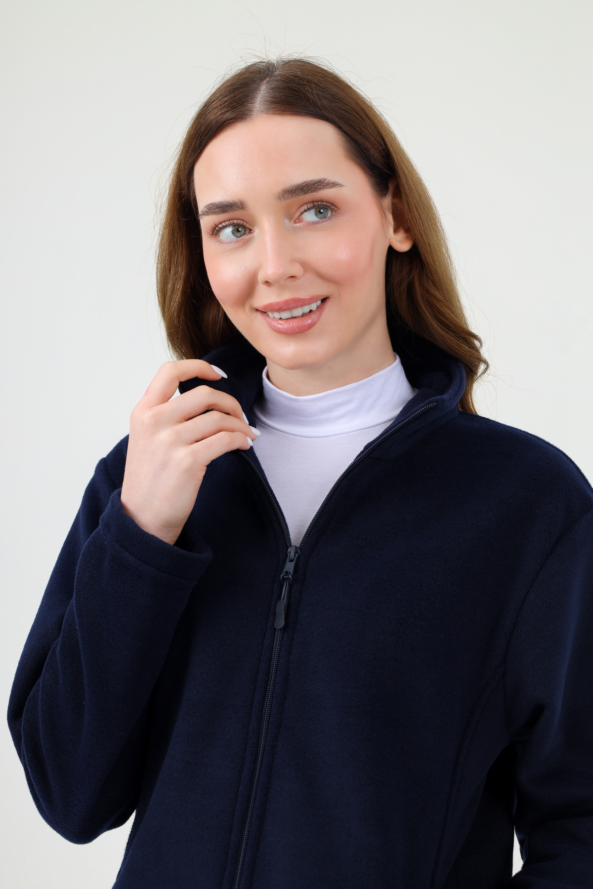 Viridi Medical Fashion UNISEX POLAR CEKET LACİVERT görsel 3