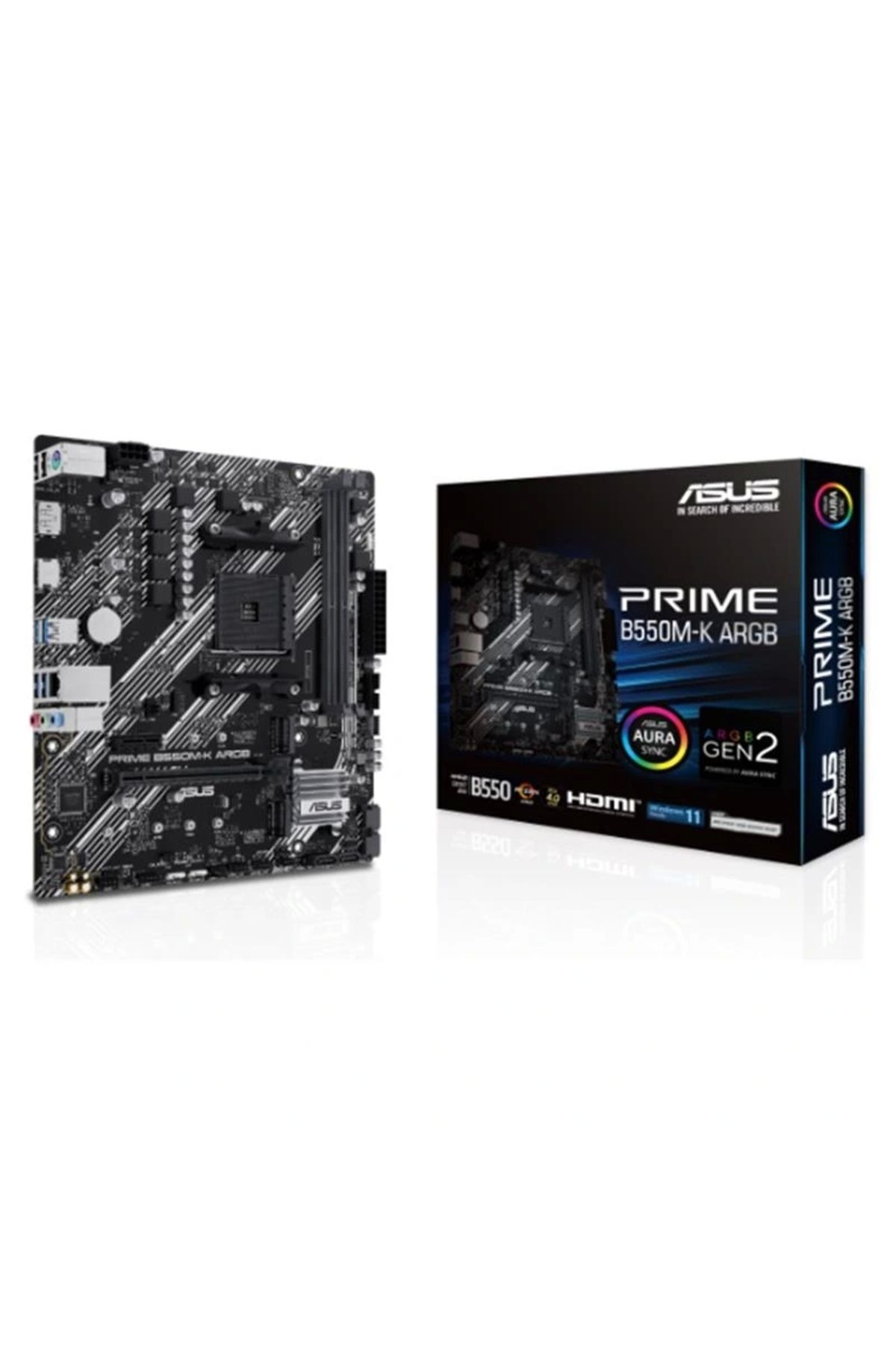 ShopNova ASUS PRIME B550M-K ARGB DDR4 5100MHZ 1XHDMI 1XDP 2XM.2 USB 3.2 MATX AM4 (AMD AM4 5000/4000 G/3000 SE