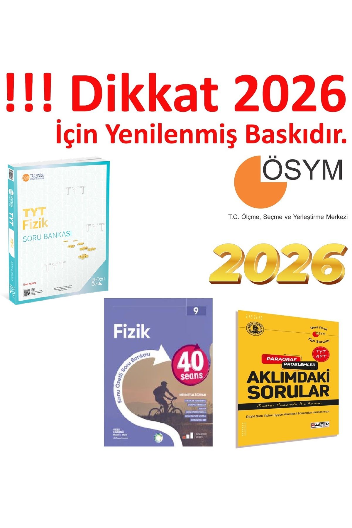 Üç Dört Beş Yayıncılık Üç Dört Beş Yayıncılık TYT Fizik Soru Bankası & Okyanus 9. Sınıf 40 Seans Fizik Konu Özetli Soru Ban
