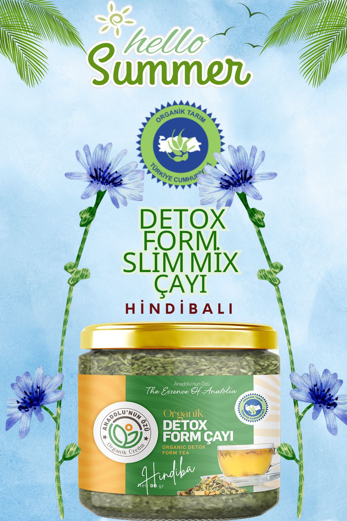 anadolu'nun özü organik üretim Detox Form Çayı (HİNDİBA)