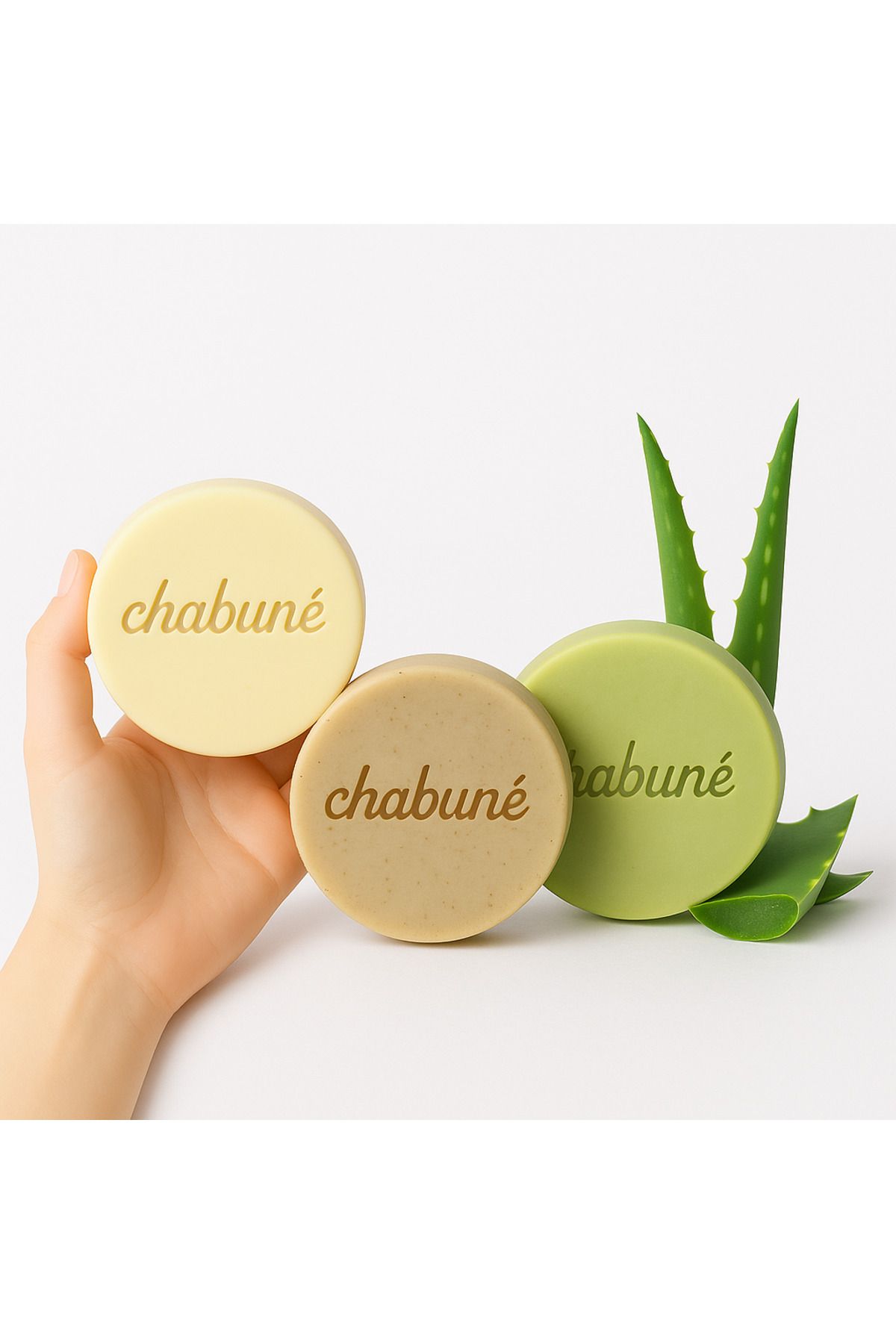 Chabune Saf Güzellik Seti - Aloe Vera, Bıttım, Keçi Sütü - 3'lü Doğal Sabun Seti (100 gr x 3)