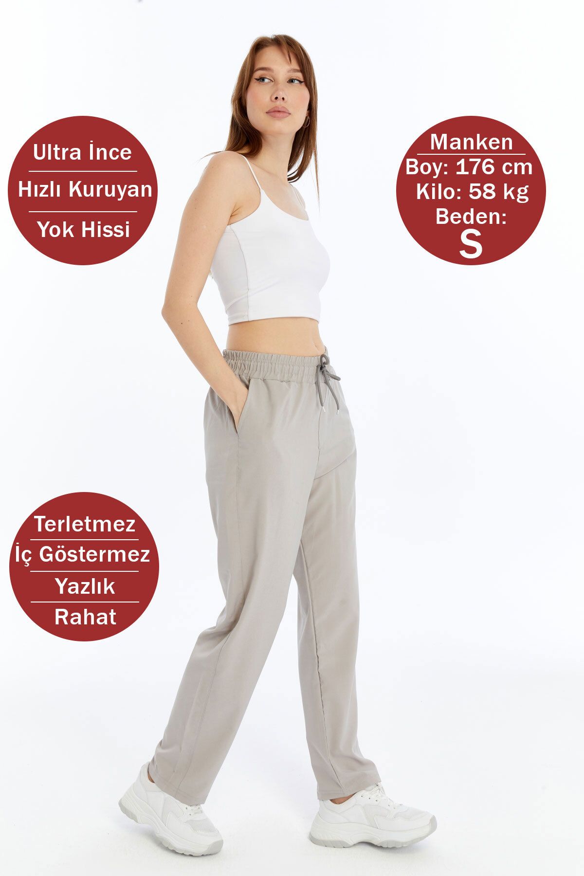 OXVİN Kadın Oversize Paraşüt Kumaş Düz Paça Bol Eşofman Altı, Rahat Pantolon (YAZLIK)
