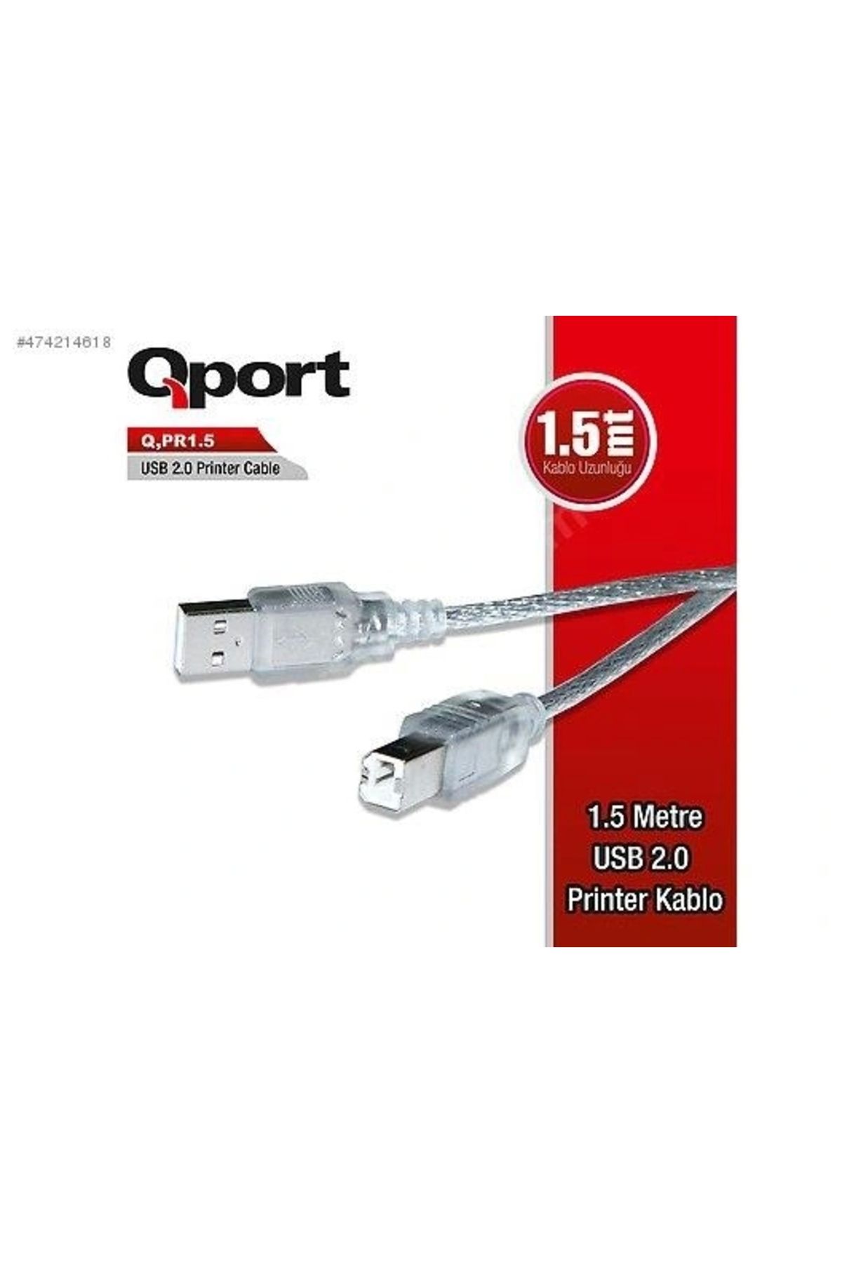 ShopNova QPORT Q-PR1.5 USB 2.0 1.5M YAZICI KABLOSU