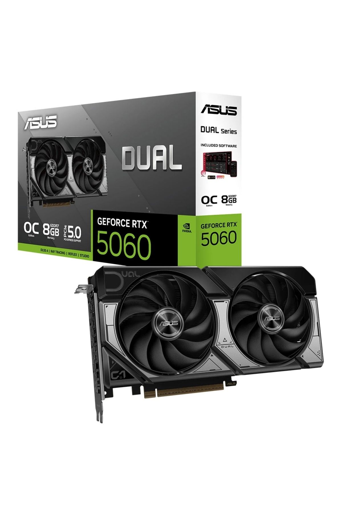 ASUS DUAL-RTX5060-O8G-NVIDIA-GEFORCE-RTX 5060-8GB GDDR7-128bit--OC-HDMI-3xDP-DLSS3 EKRAN KARTI