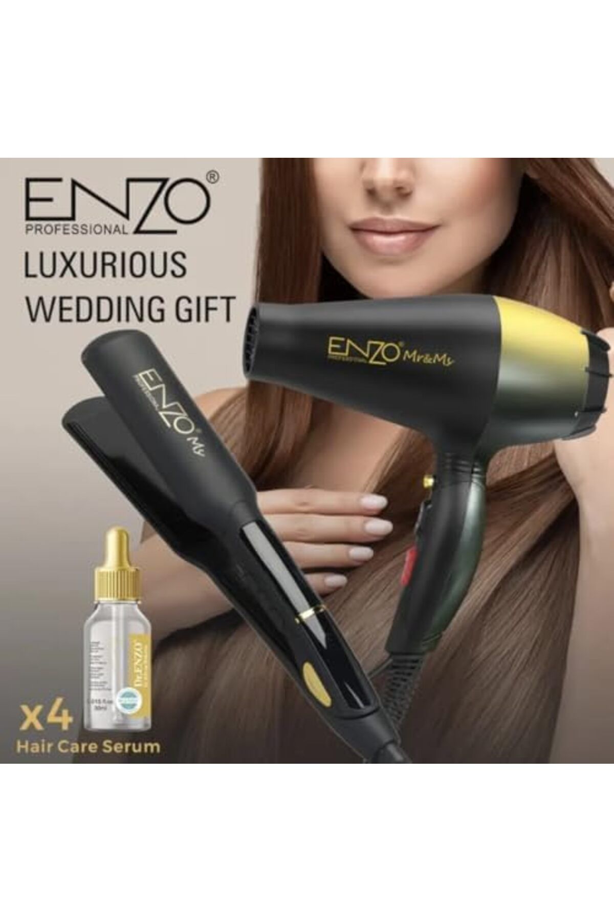 ENZO-EN-3960 Styling Kit: Ionic Dryer + Straightener + Serums - Intl Version 4
